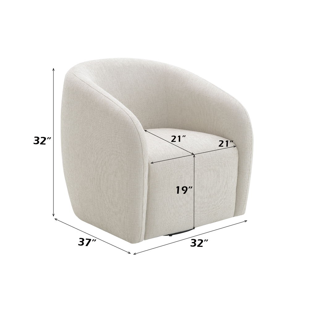 Etienne - Chair With Swivel - Beige Linen, beige, view 7