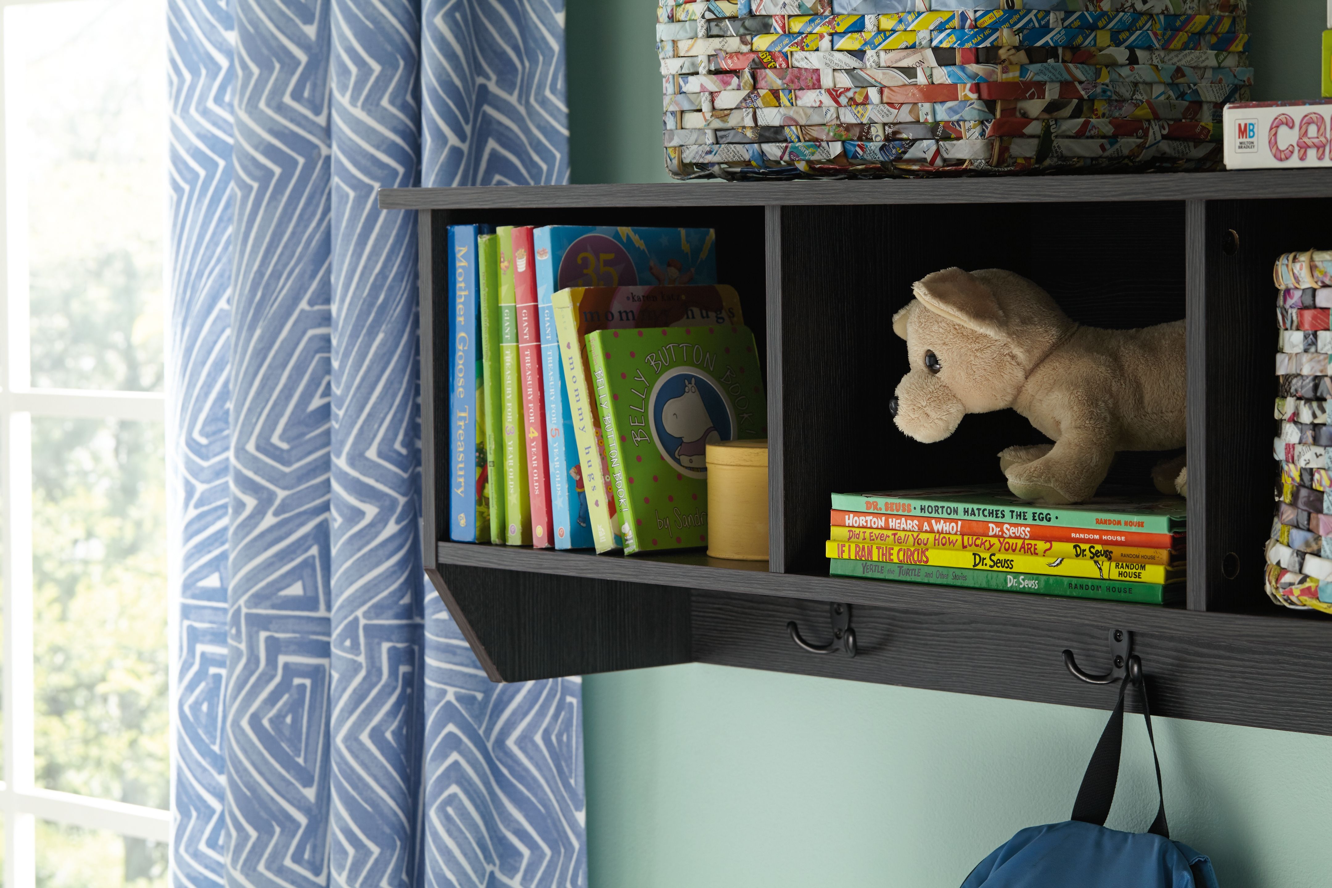 Mansi Gray Wall Shelf 5hooks New Lots Furniture Online Store