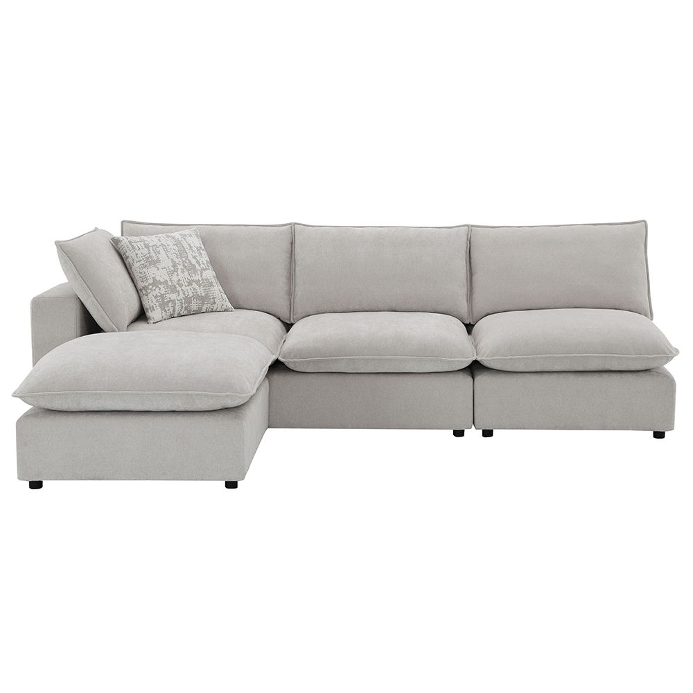 Marisa - Modular Left Facing Loveseat With 2 Pillows - Beige Boucle, beige, view 6