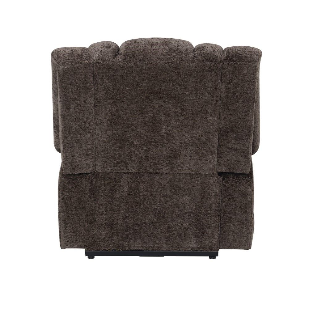 Pacay - Power Recliner With Lift & Heating & Massage - Brown Chenille, dark gray, view 4