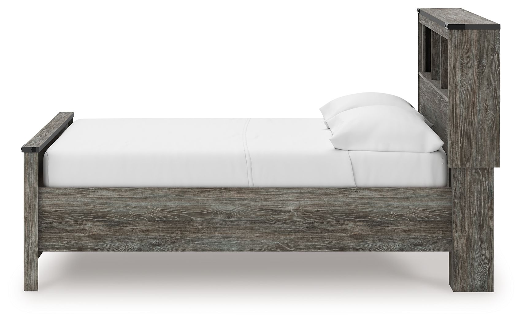 Ashley Furniture Frandern - 6 Pc. - Dresser, Mirror, Full Bookcase Panel Bed With Storage - Gray - Image 8