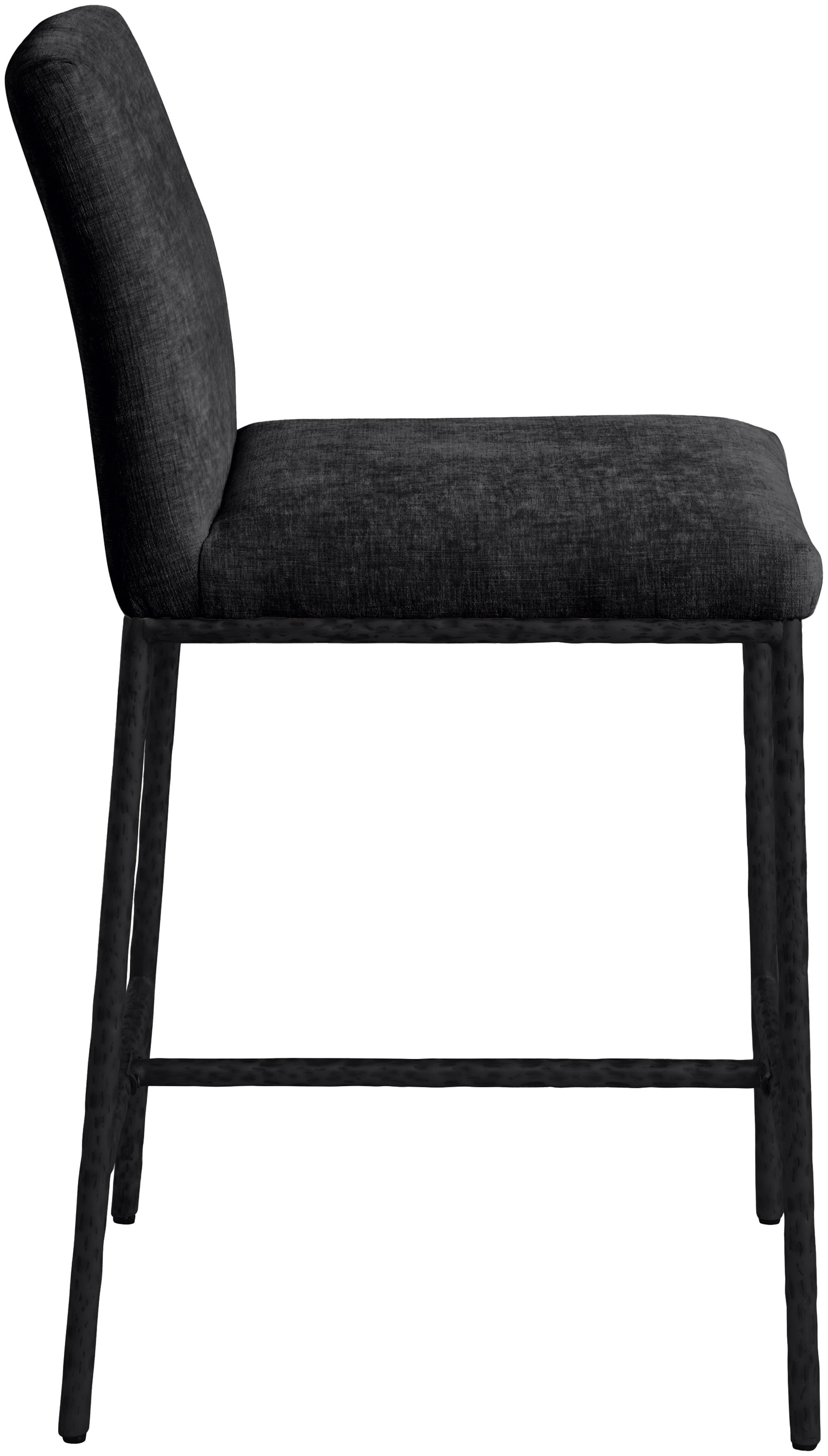 Reeves - Chenille Fabric Upholstered Counter Stool (Set of 2) - Black