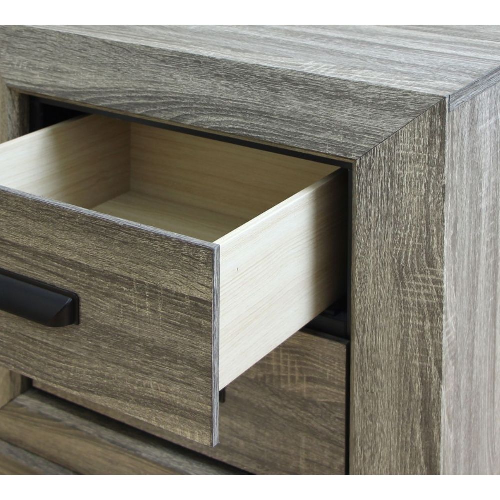 Lyndon - Nightstand - Weathered Gray Grain, dark brown