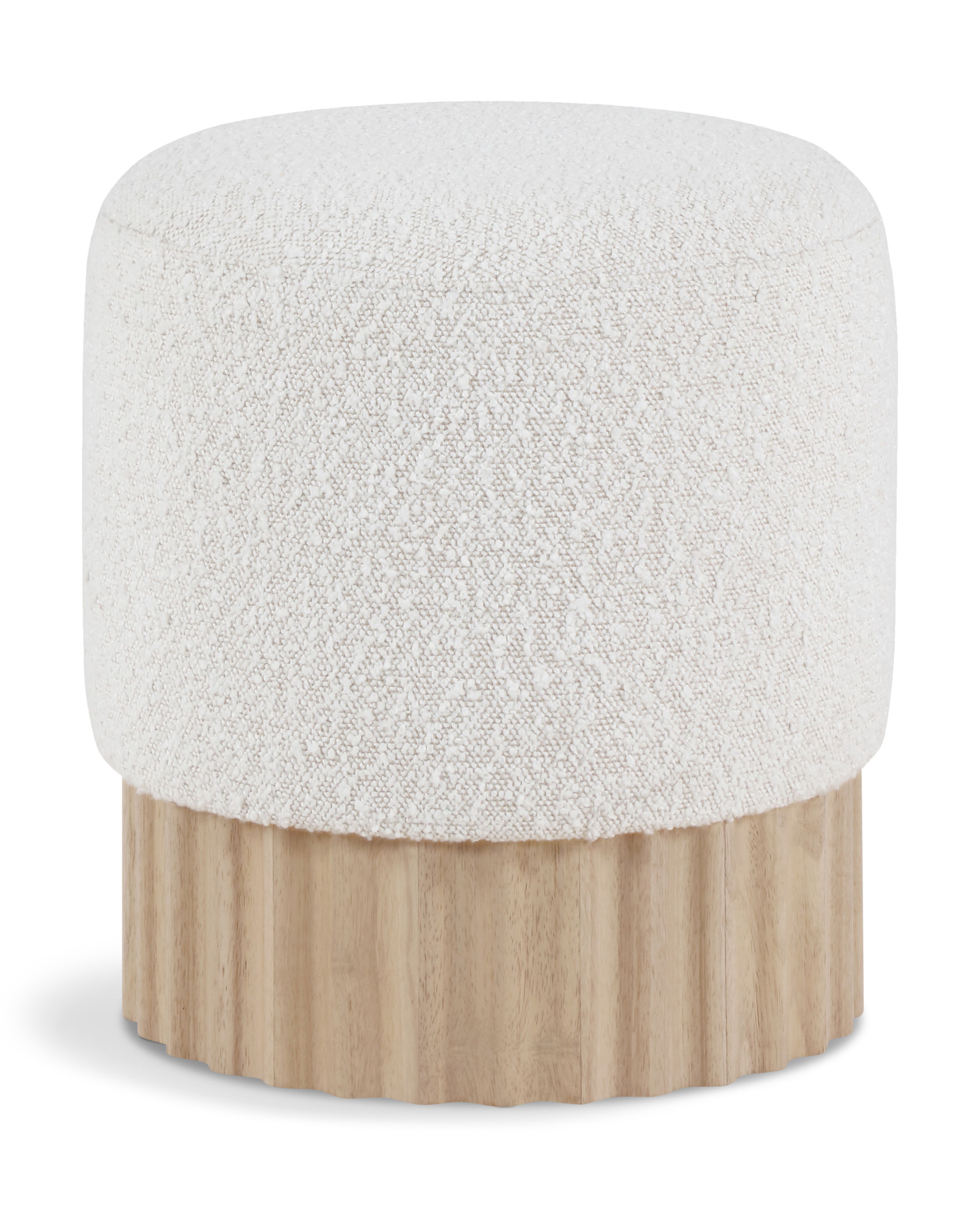 Veranda - Ottoman / Stool With Natural Base - Cream