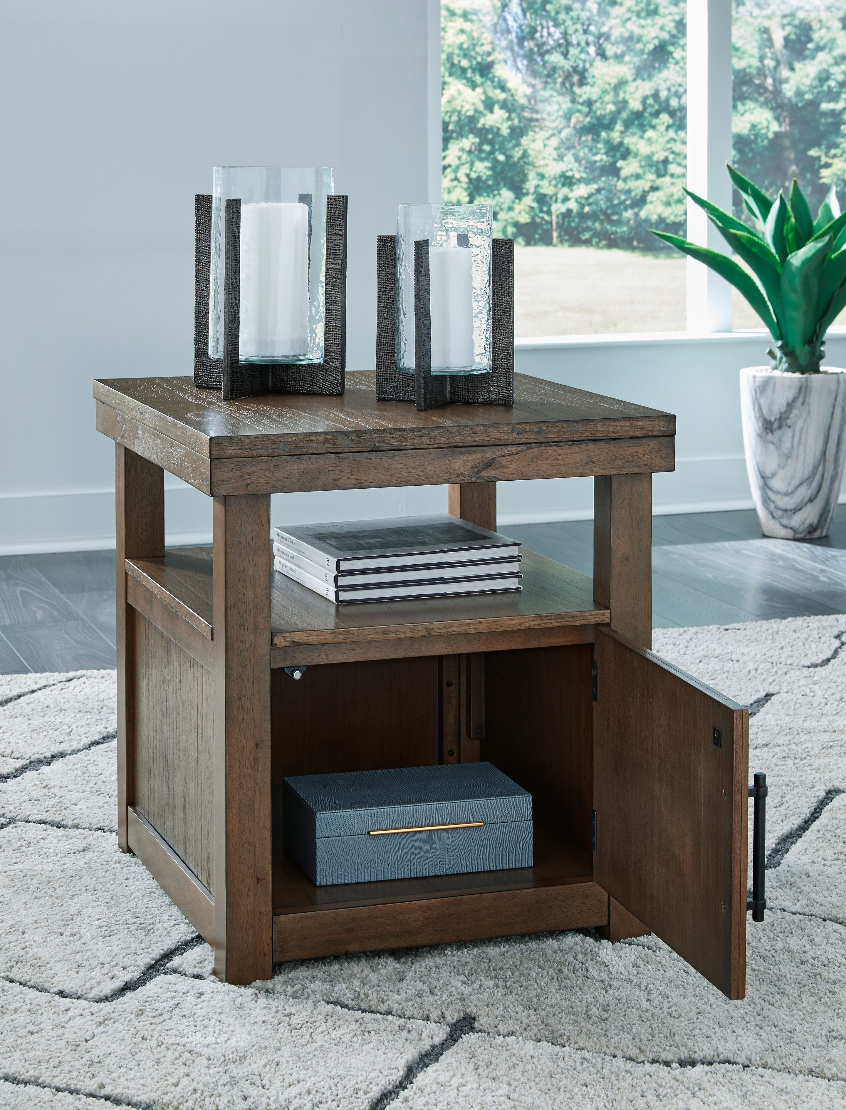 Ashley Furniture Boardernest - Rectangular End Table - Brown - Image 6