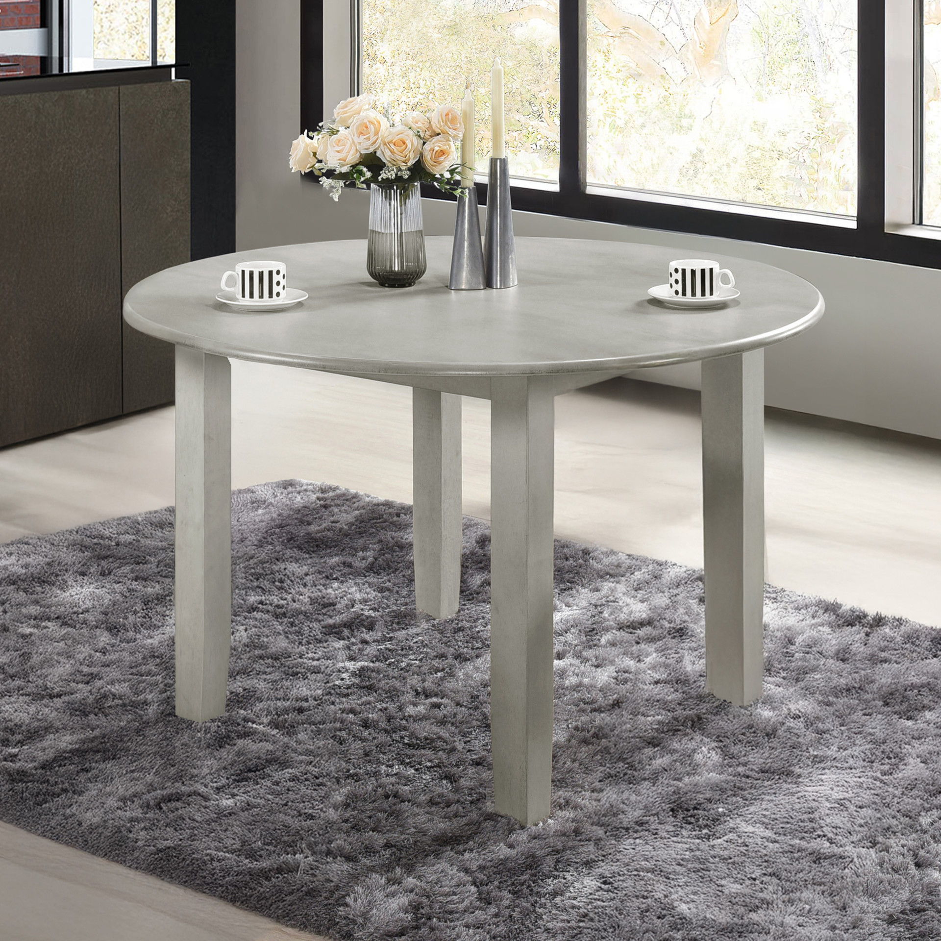 Pascal - Round Dining Table - Driftwood, light gray