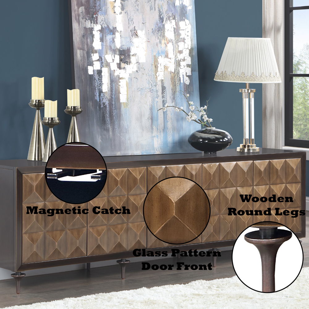 Diya - Console Cabinet - Forged Bronze & Espresso, dark brown, view 8