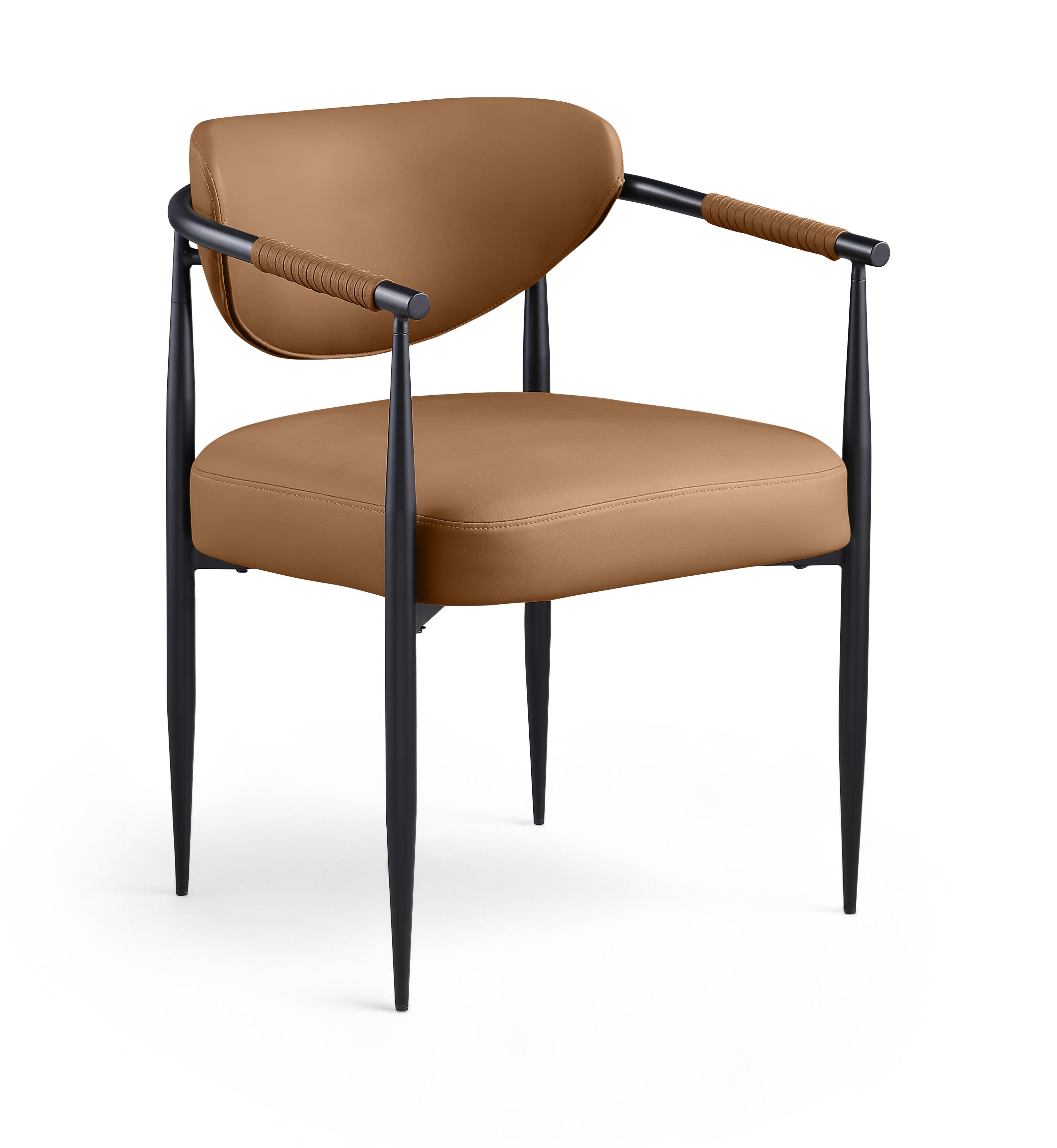Virella - Vegan Leather Upholstered Dining Chair (Set of 2) - Cognac