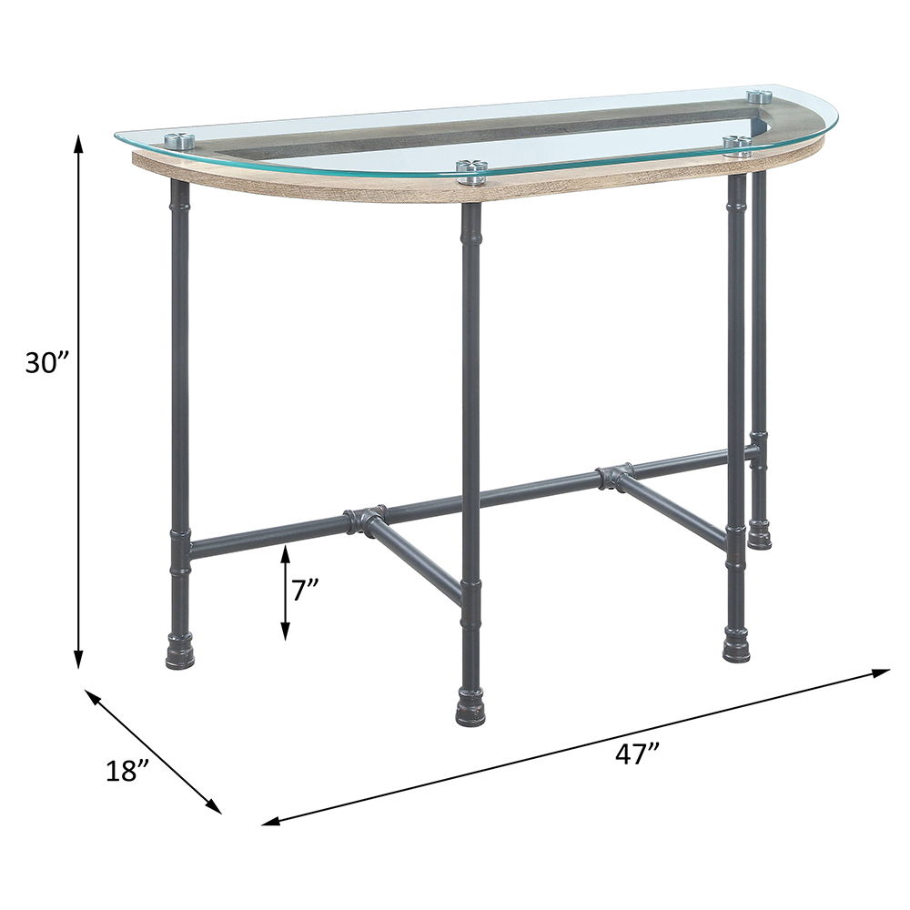 Brantley - Sofa Table - Clear Glass & Sandy Gray, dark gray, view 3