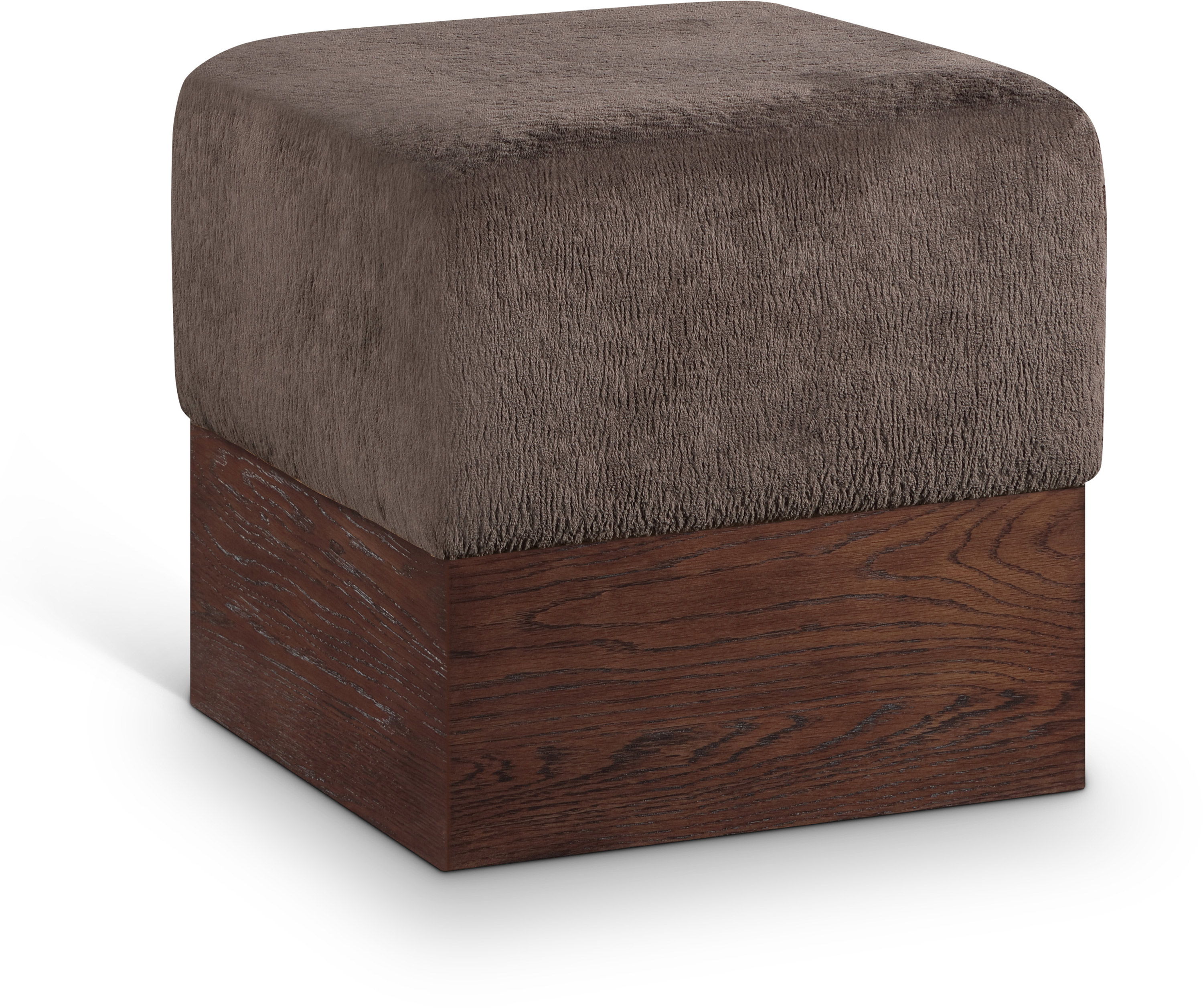 Havre - Ottoman / Stool With Brown Base - Brown