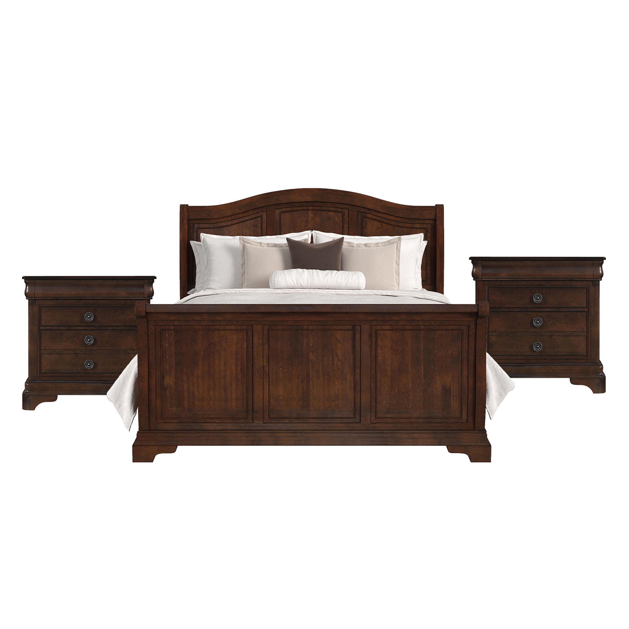King · 3 Pc · Bedroom Set With 2 Nightstands