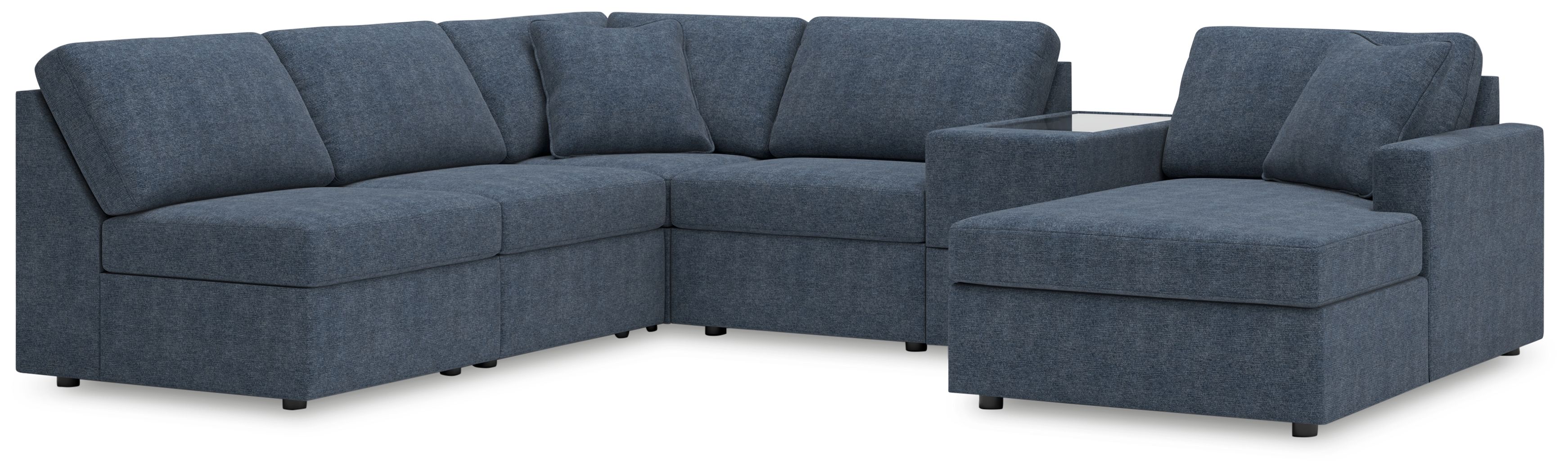 6 Pc · Sectional With Raf Corner Chaise And Storage Console