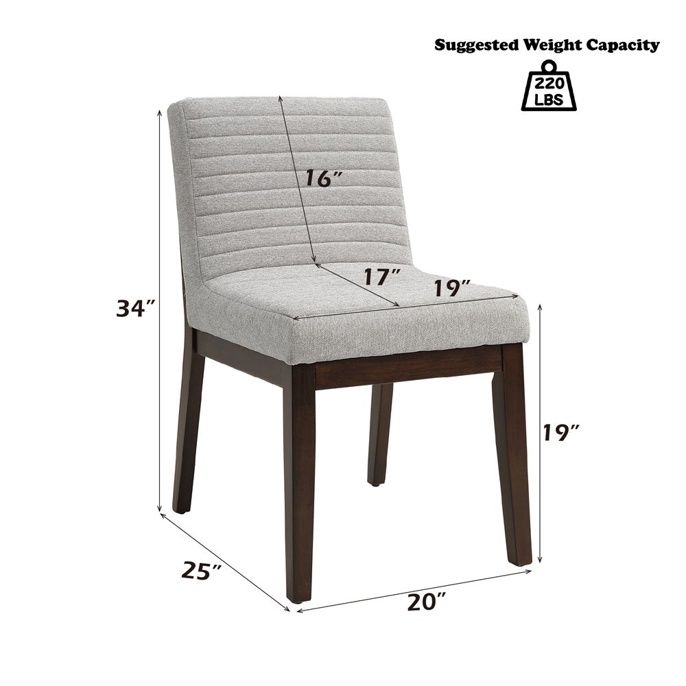 Edwyn - Side Chair (Set of 2) - Gray Fabric & Brown, light gray, view 6