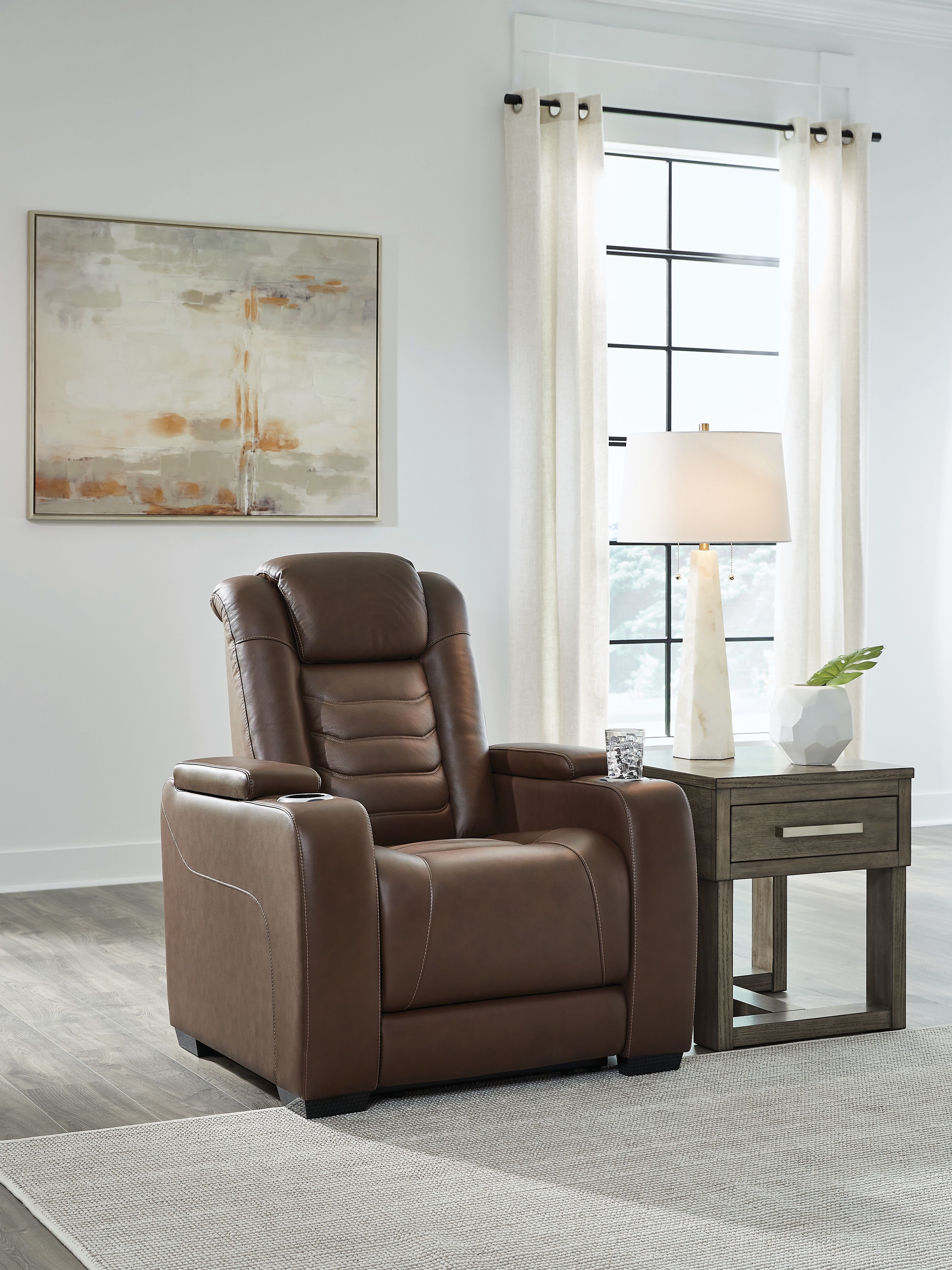Ashley Furniture High Impact - Power Recliner / Adj Headrest - Tobacco - Image 2