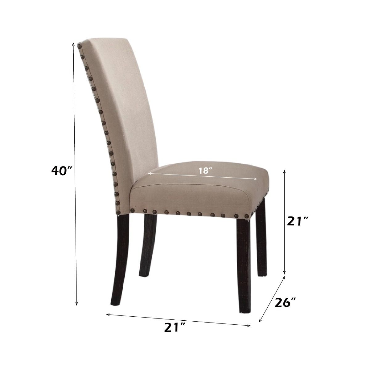 Nolan - Side Chair (Set of 2) - Linen & Salvage Dark Oak, beige, view 4