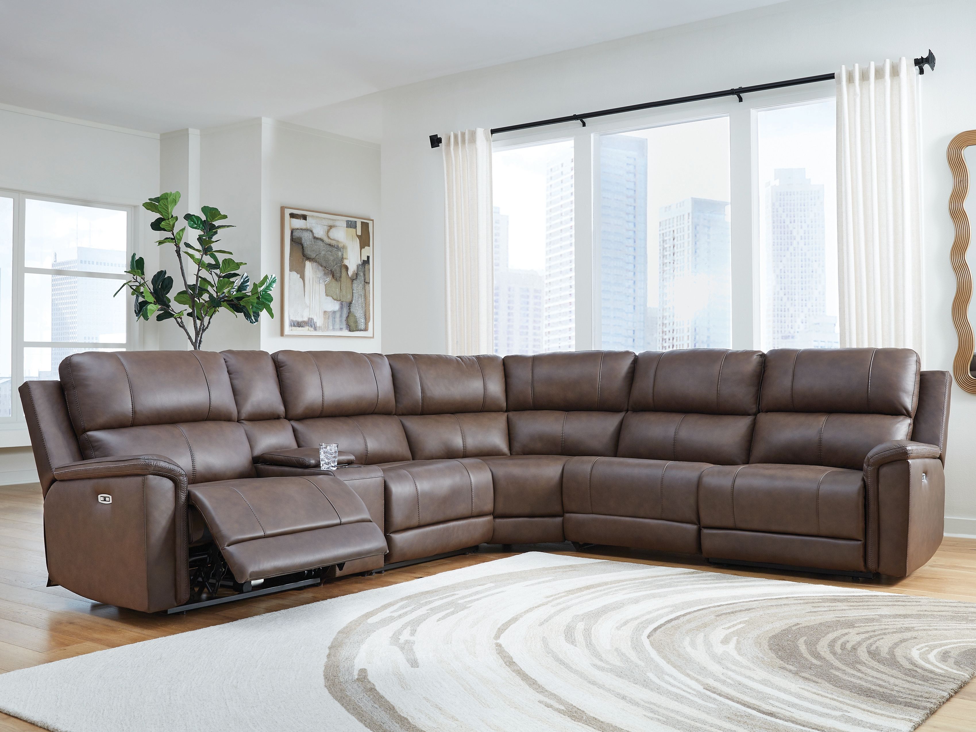 Ashley Furniture Bleckley - 6-Piece Power Reclining Sectional With LAF And RAF Recliners - Espresso - Image 2