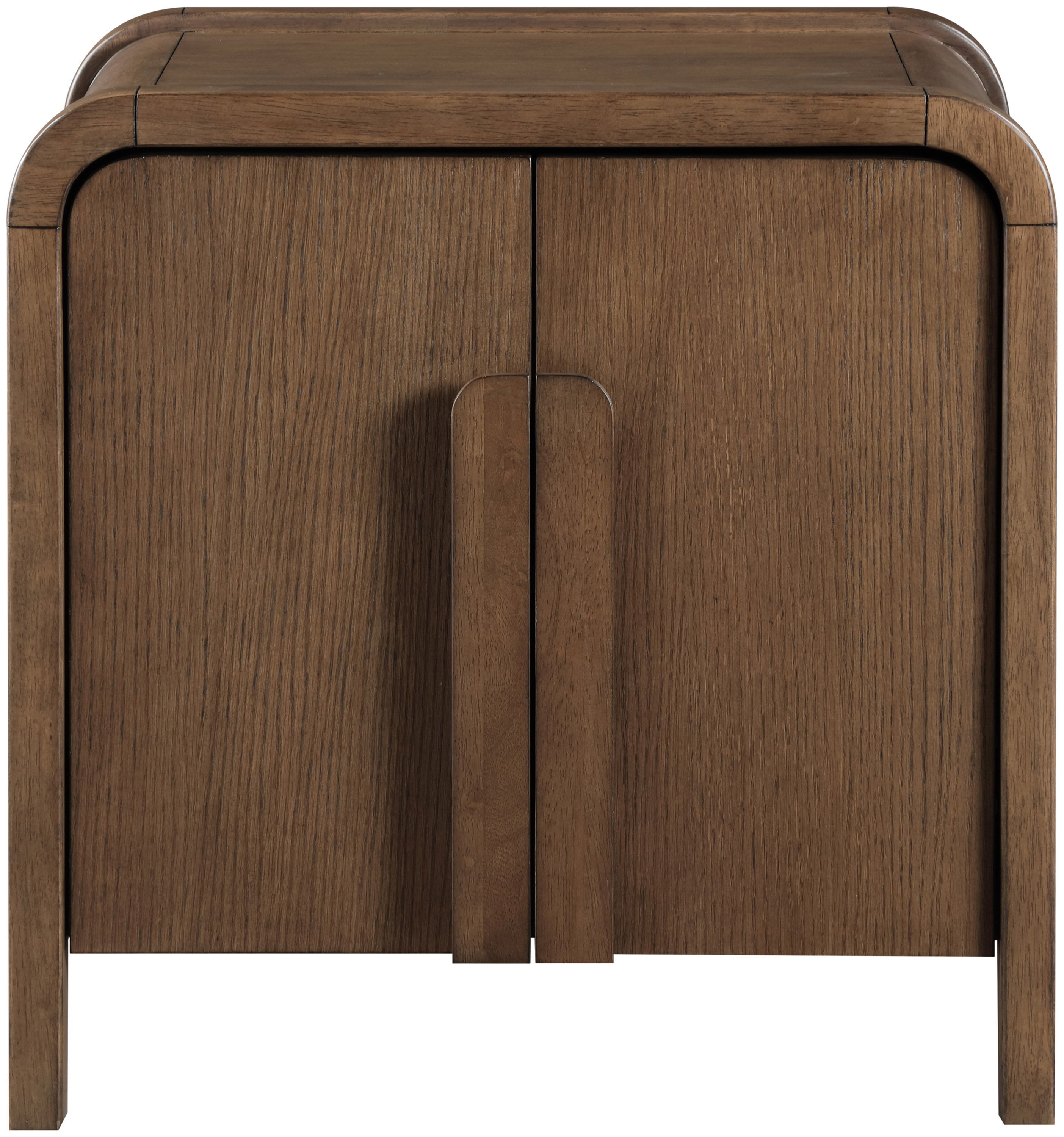 Harmony - Oak Veneer And Solid Wood Night Stand - Brown