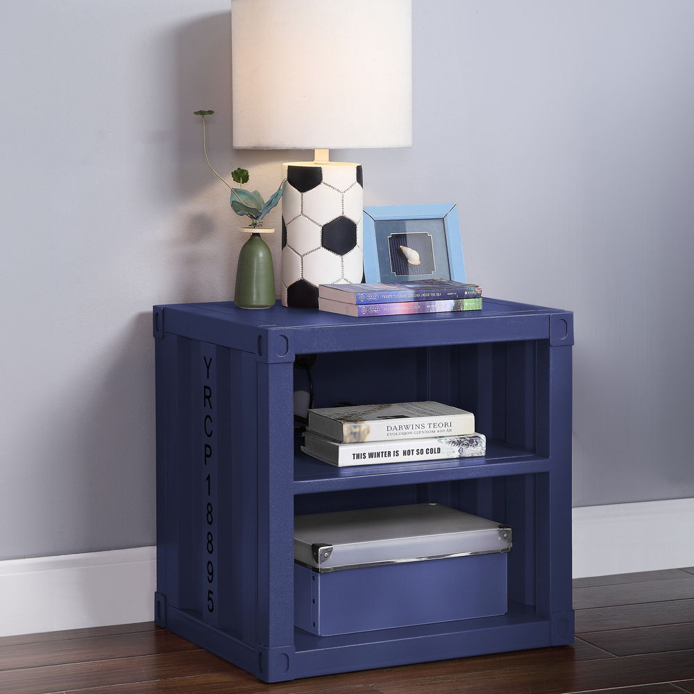 Cargo - Nightstand With USB - Blue, blue