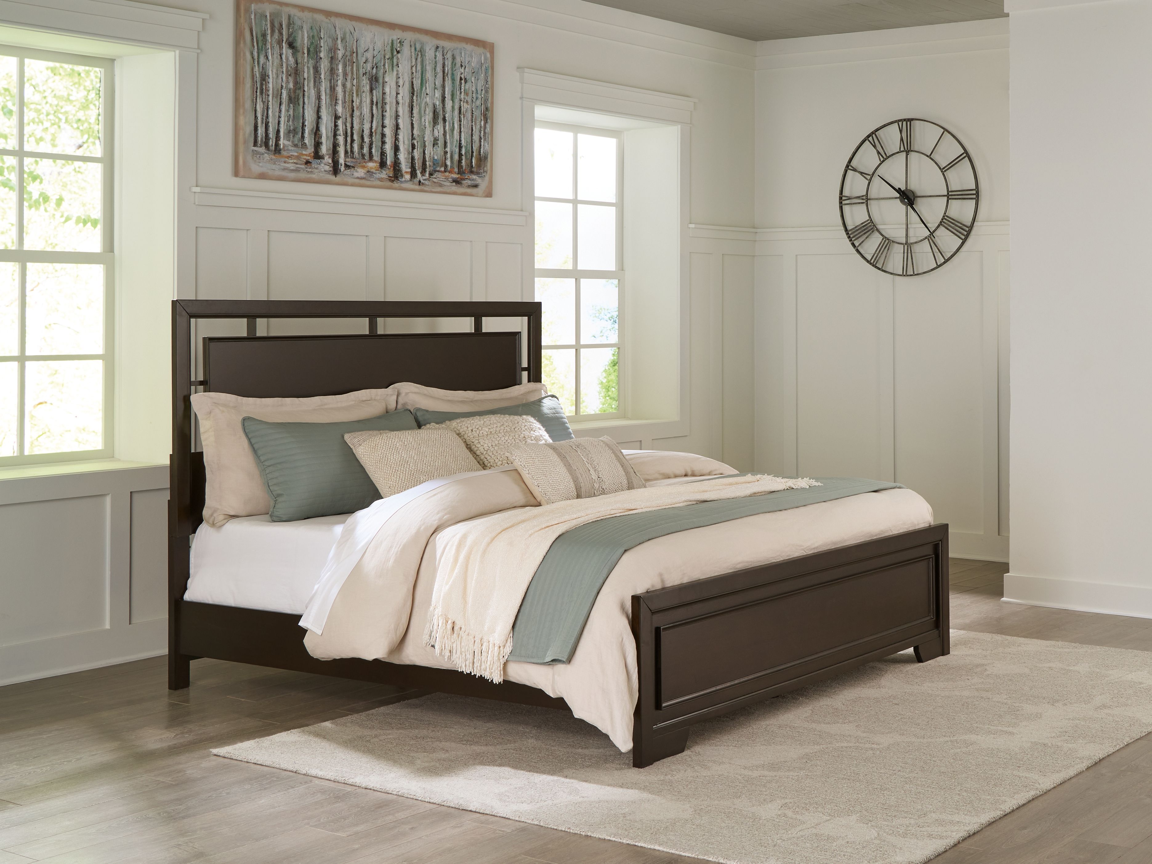 Ashley Furniture Covetown - King Panel Bed - Dark Brown - Image 4