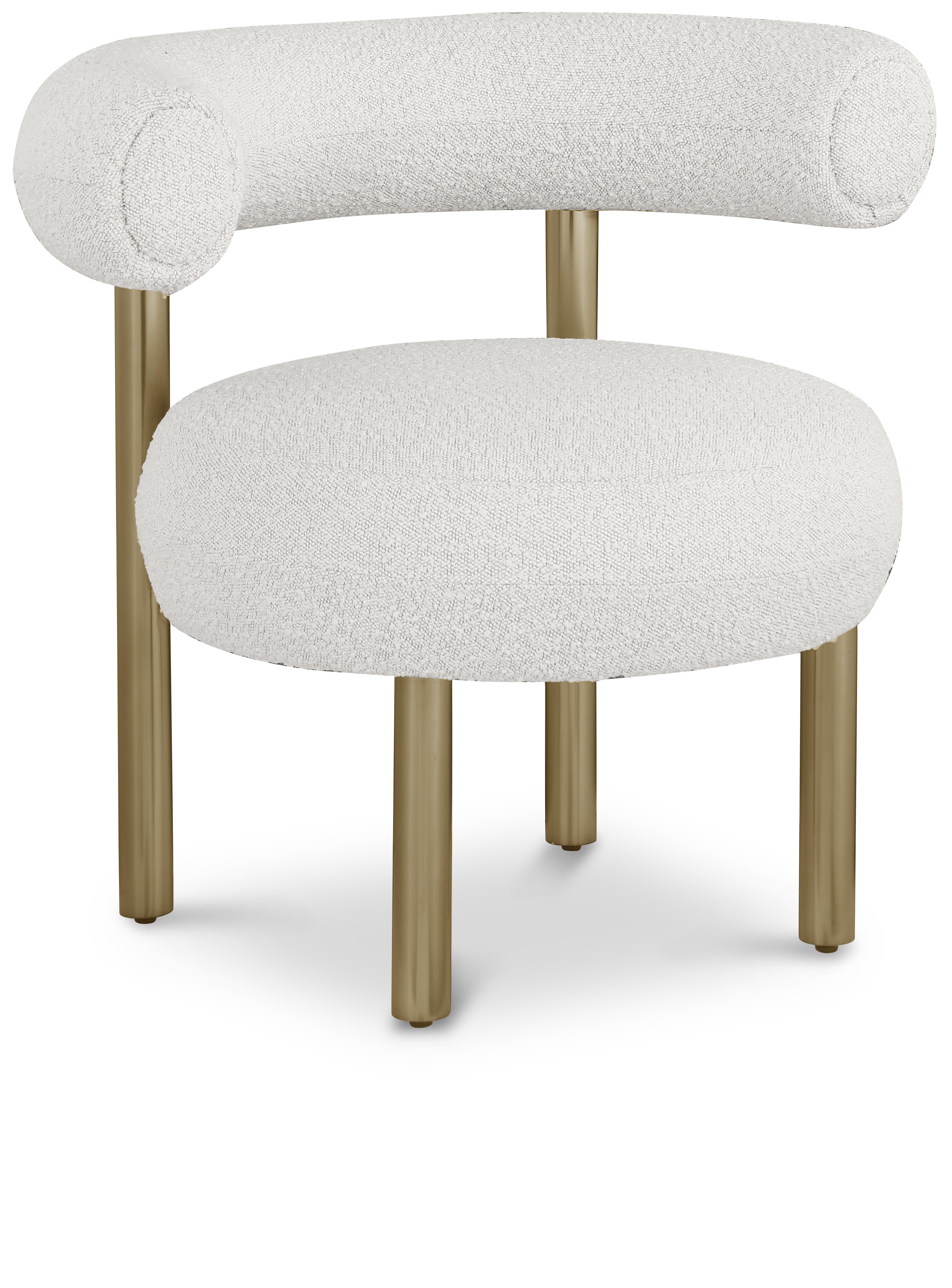 Bordeaux - Boucle Fabric Accent Chair - Cream