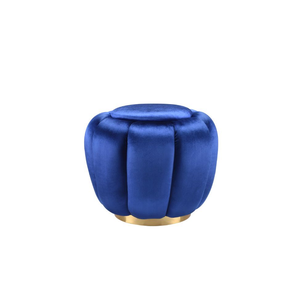 Heiress - Ottoman - Sapphire Blue Velvet, blue