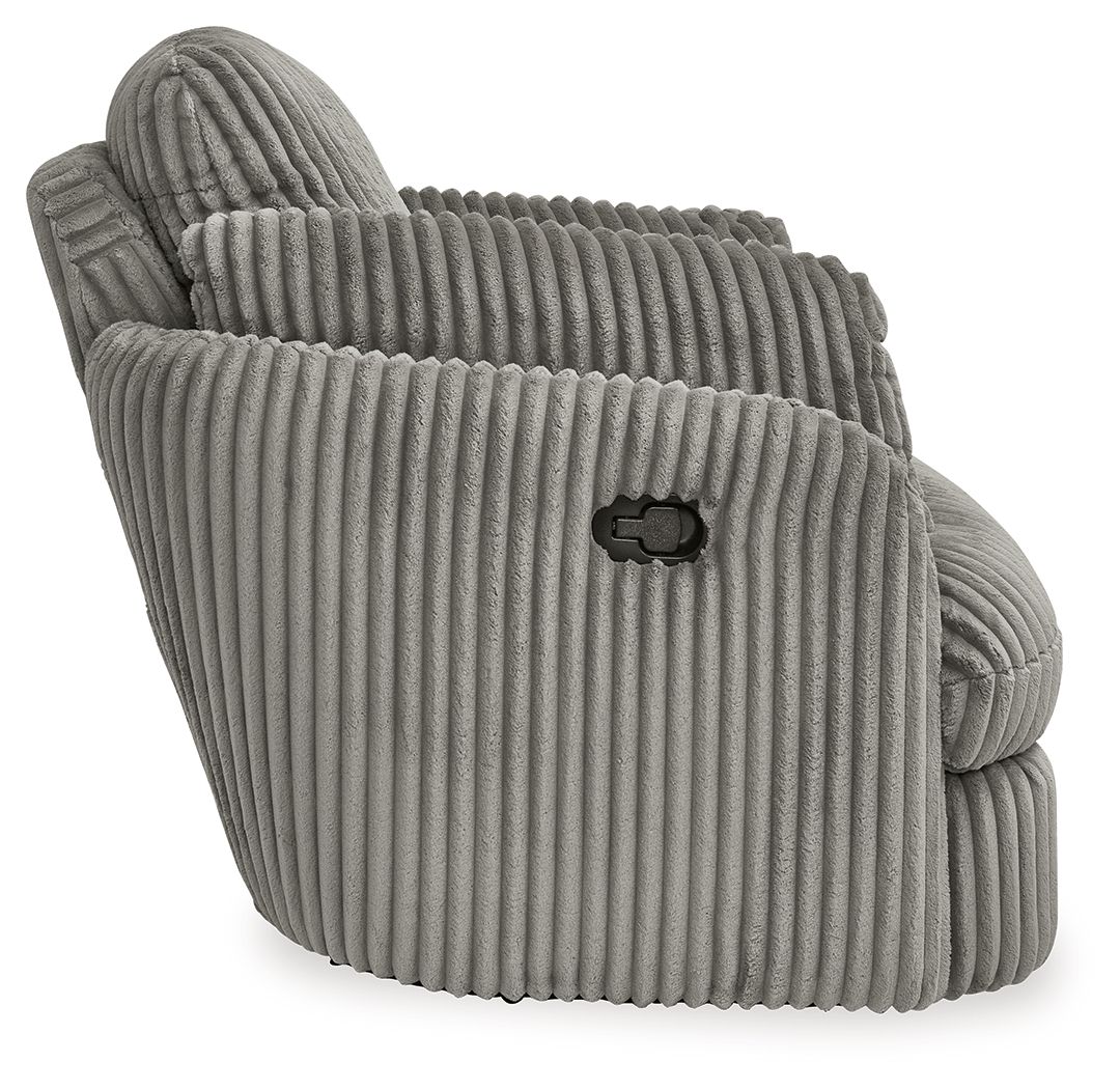 Ashley Furniture Tie-Breaker - Swivel Glider Recliner - Fog - Image 5