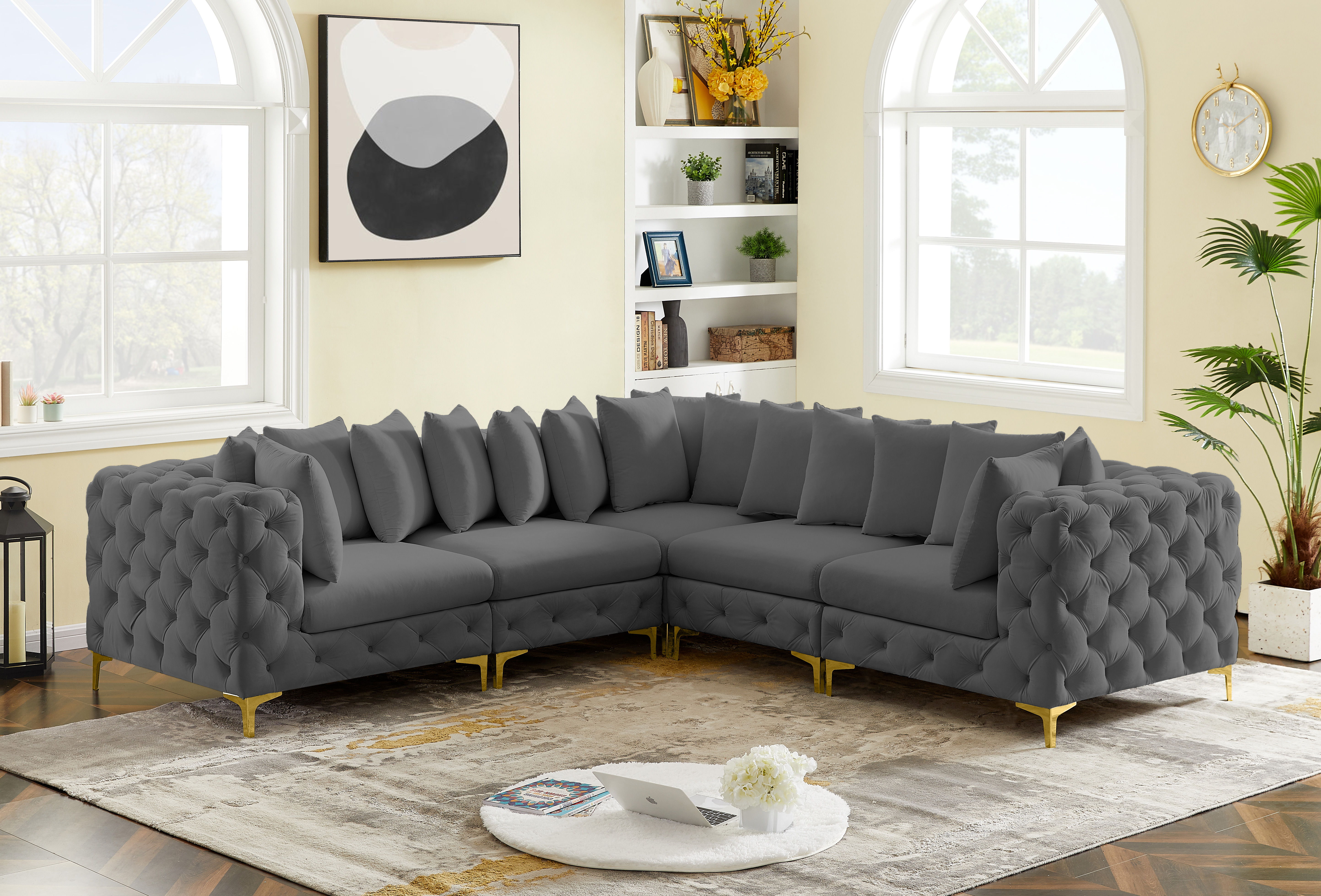 Tremblay - 5 Piece Modular Corner Sectional - Gray