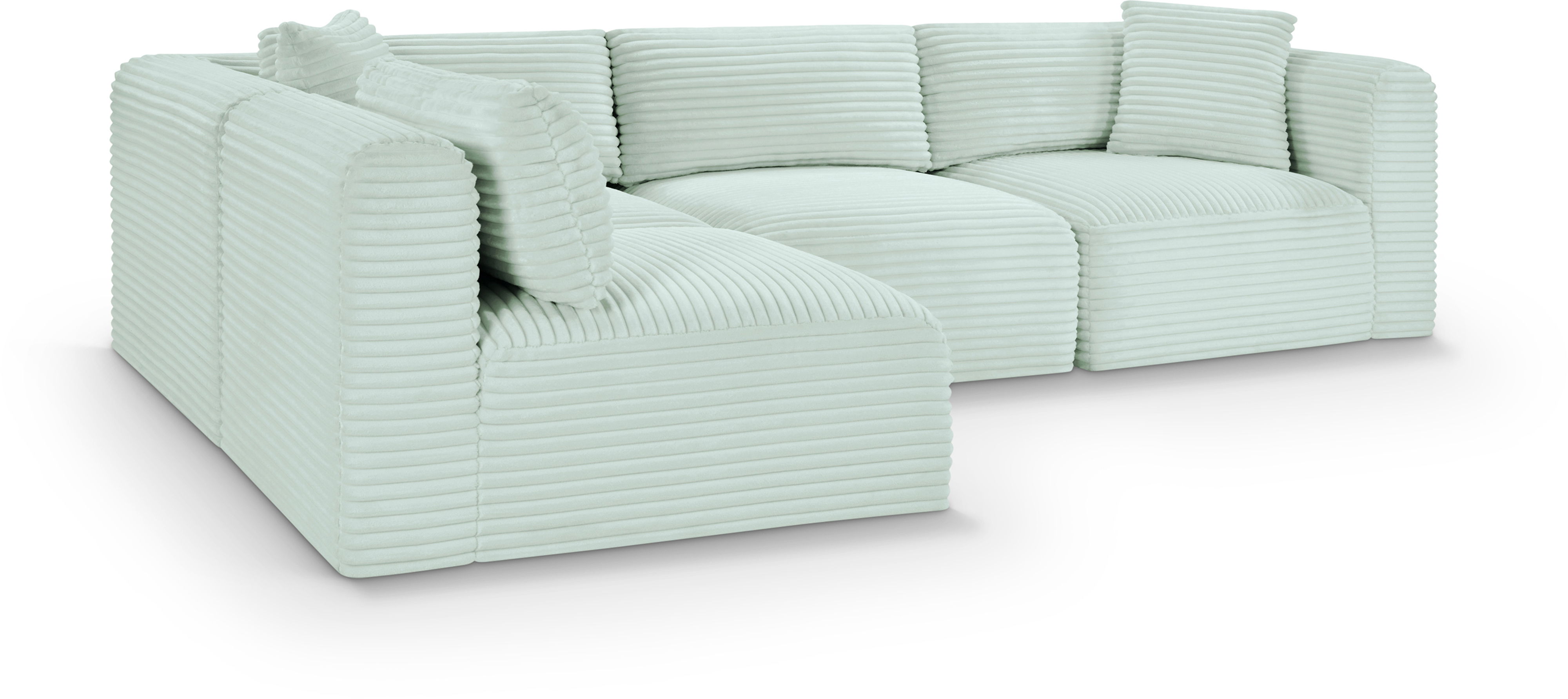Shaggy - 4 Piece Modular Corner Sectional - Mint