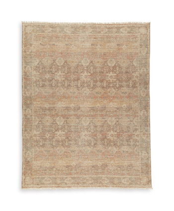 Waycotten – 9′ x 12′ Rug – Orange / Brown / White