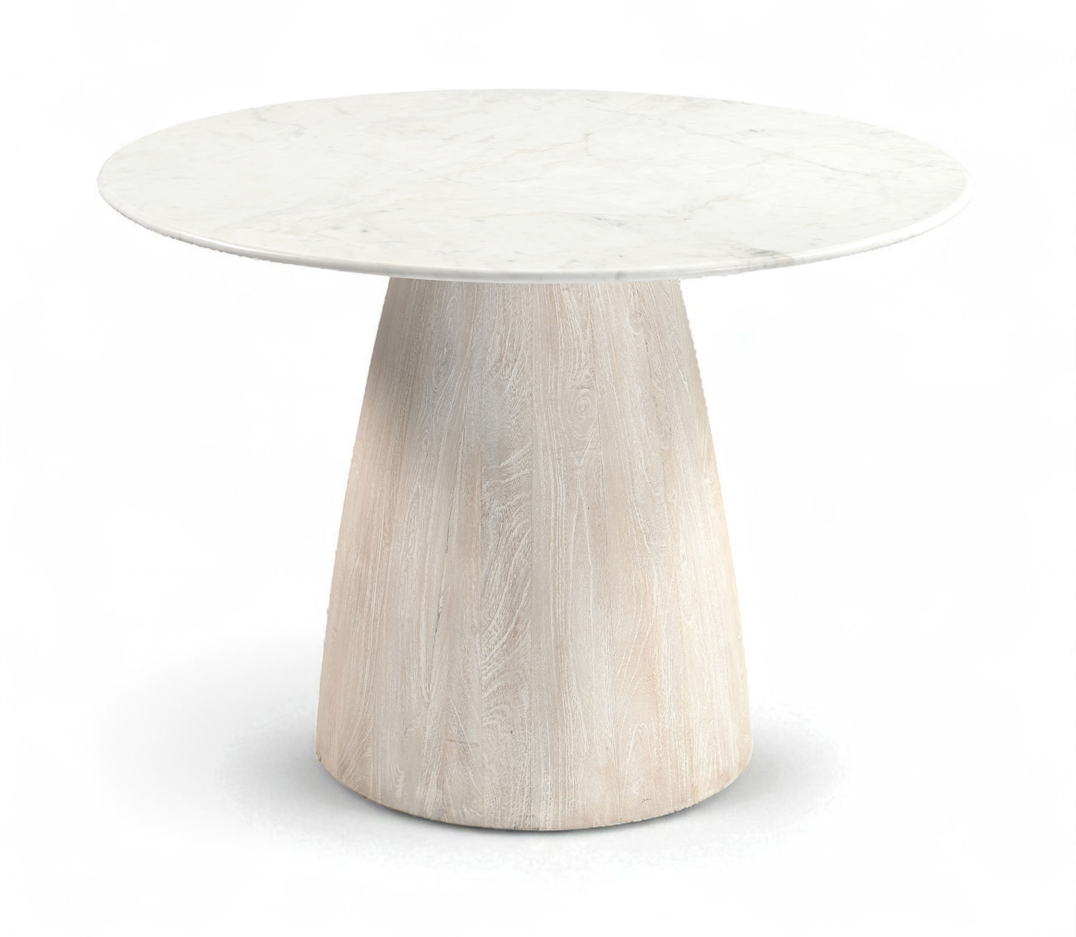 Liona - 42" Marble And Mango Wood Dining Table - White