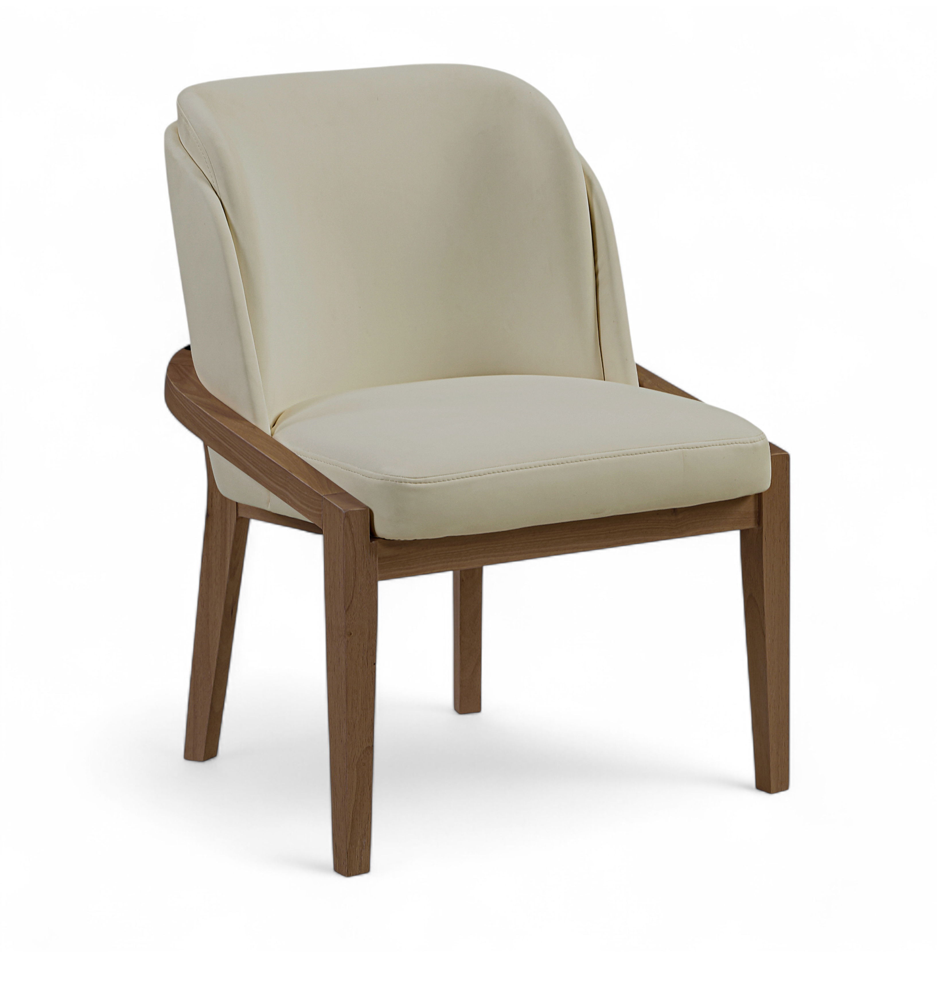 Navo - Vegan Leather Upholstered Dining Chair - Beige