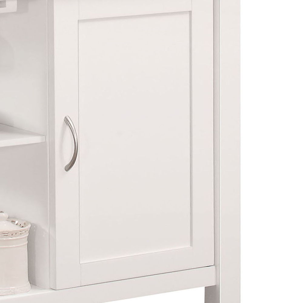 Ottawa - Kitchen Cart - Black Wooden Top & White, white, view 5