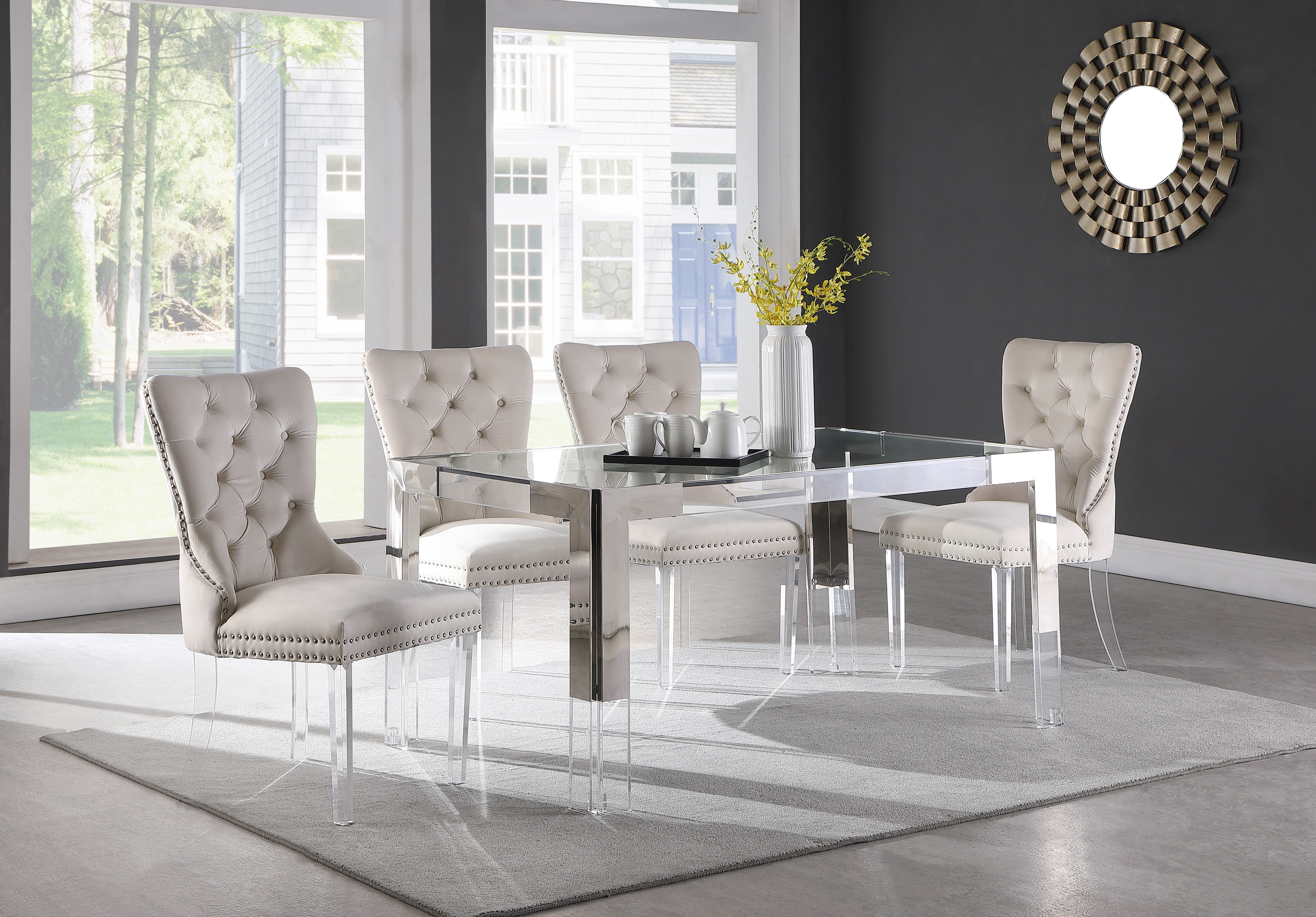 Casper - Dining Table - Pearl Silver