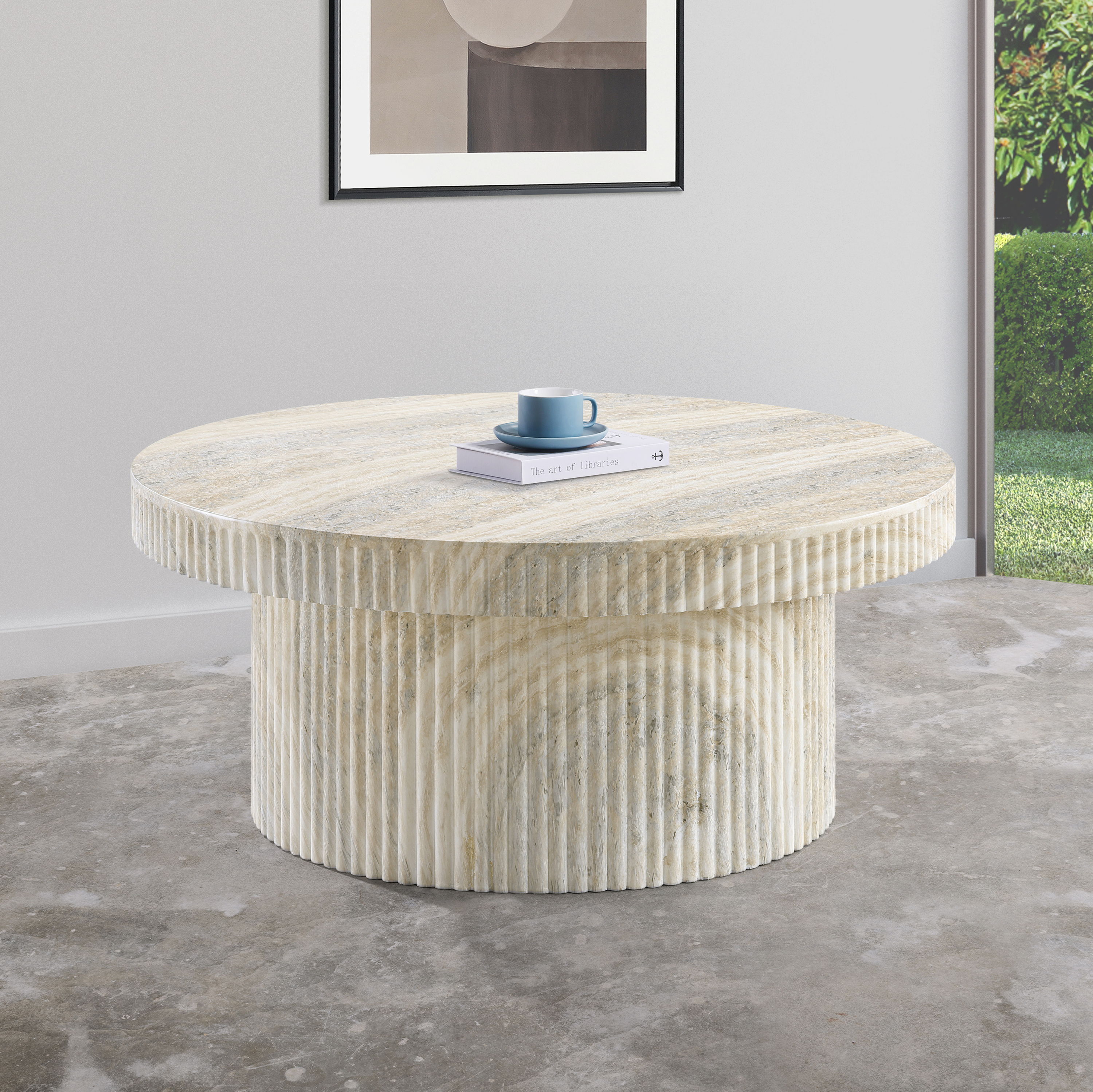 Legatto - Concrete Coffee Table - Travertine