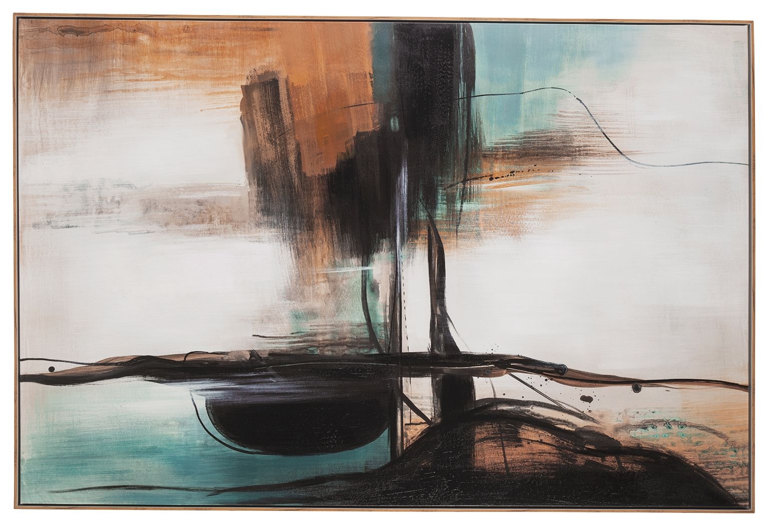 Ashley Furniture Brunonia - Wall Art - Teal / Orange / Black - Image 4