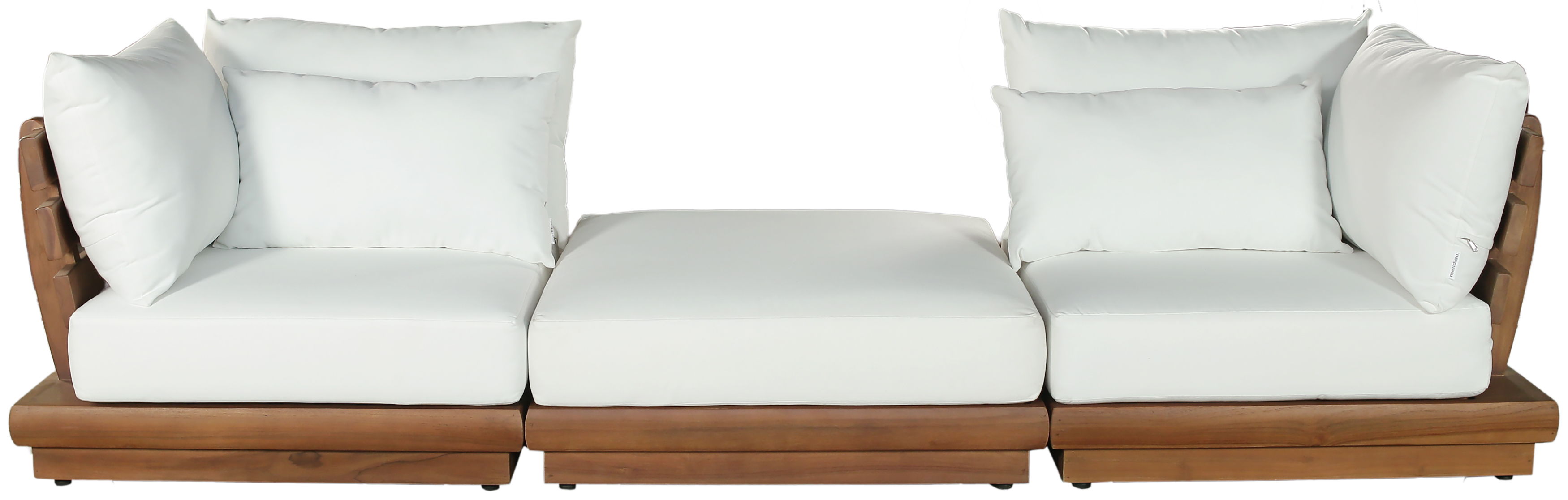 Mirella - 3 Piece Water Resistant Fabric 113" Upholstered Outdoor Patio Modular Sofa - Off-White