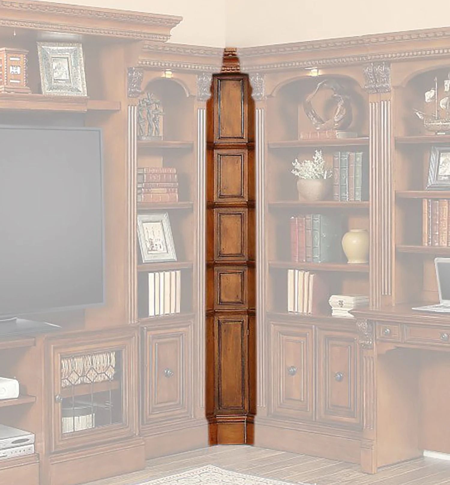 Parker House Huntington - Inside Corner Filler Panel - Antique Vintage Pecan