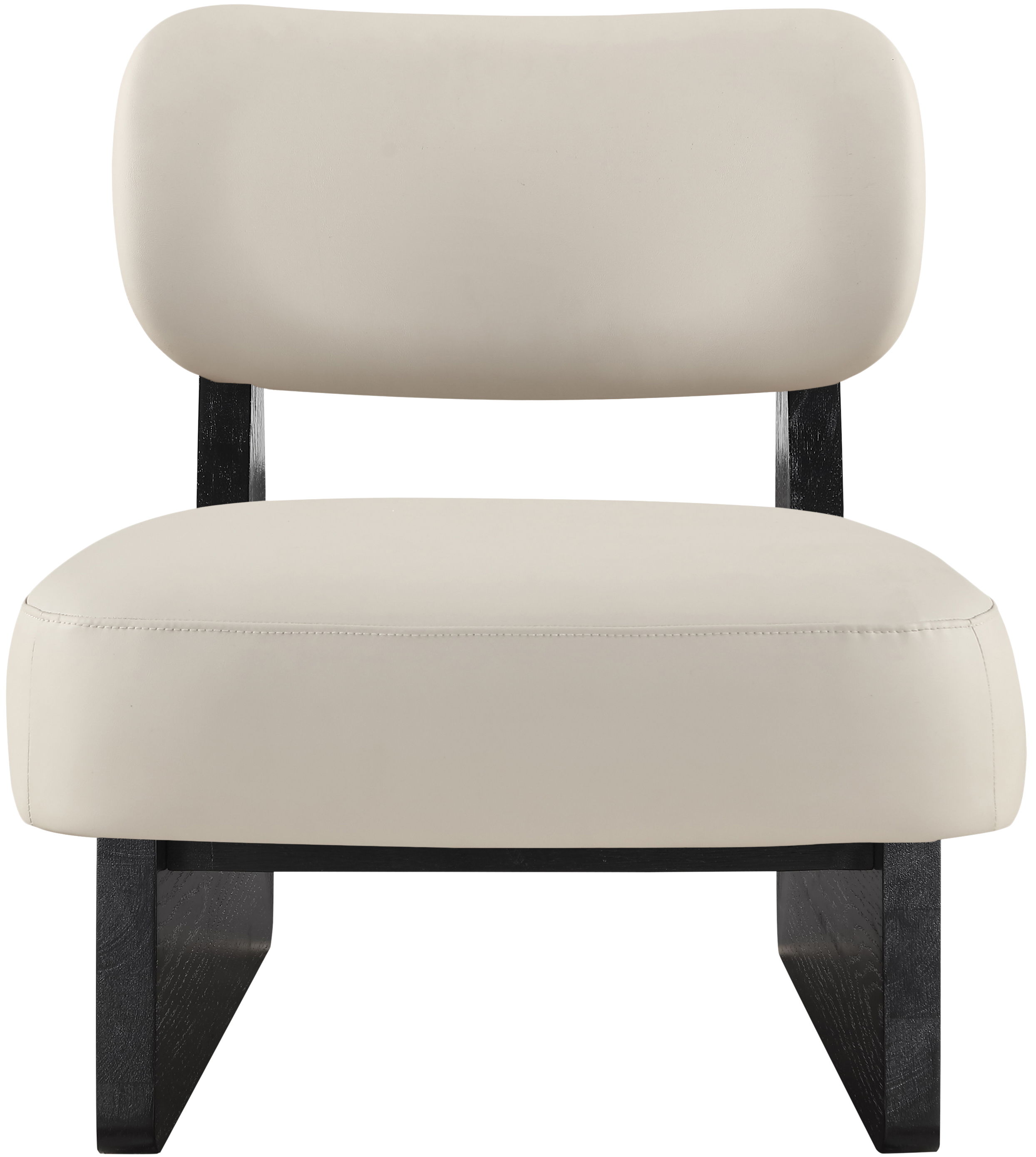 Vetra - Vegan Leather Upholstered Accent Chair - Taupe / Painted Black