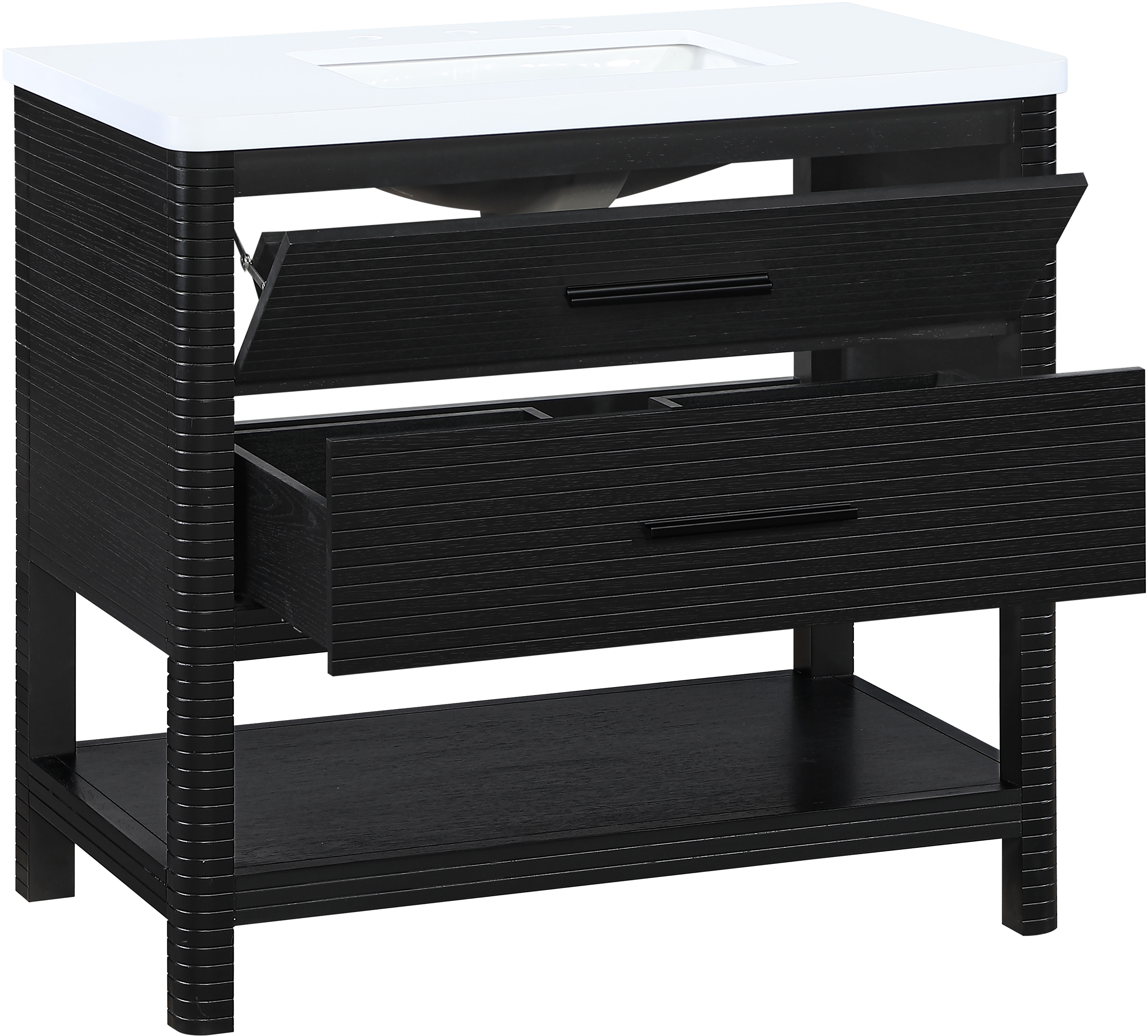 Oakwell - 36'' Bathroom Vanity - Black / White