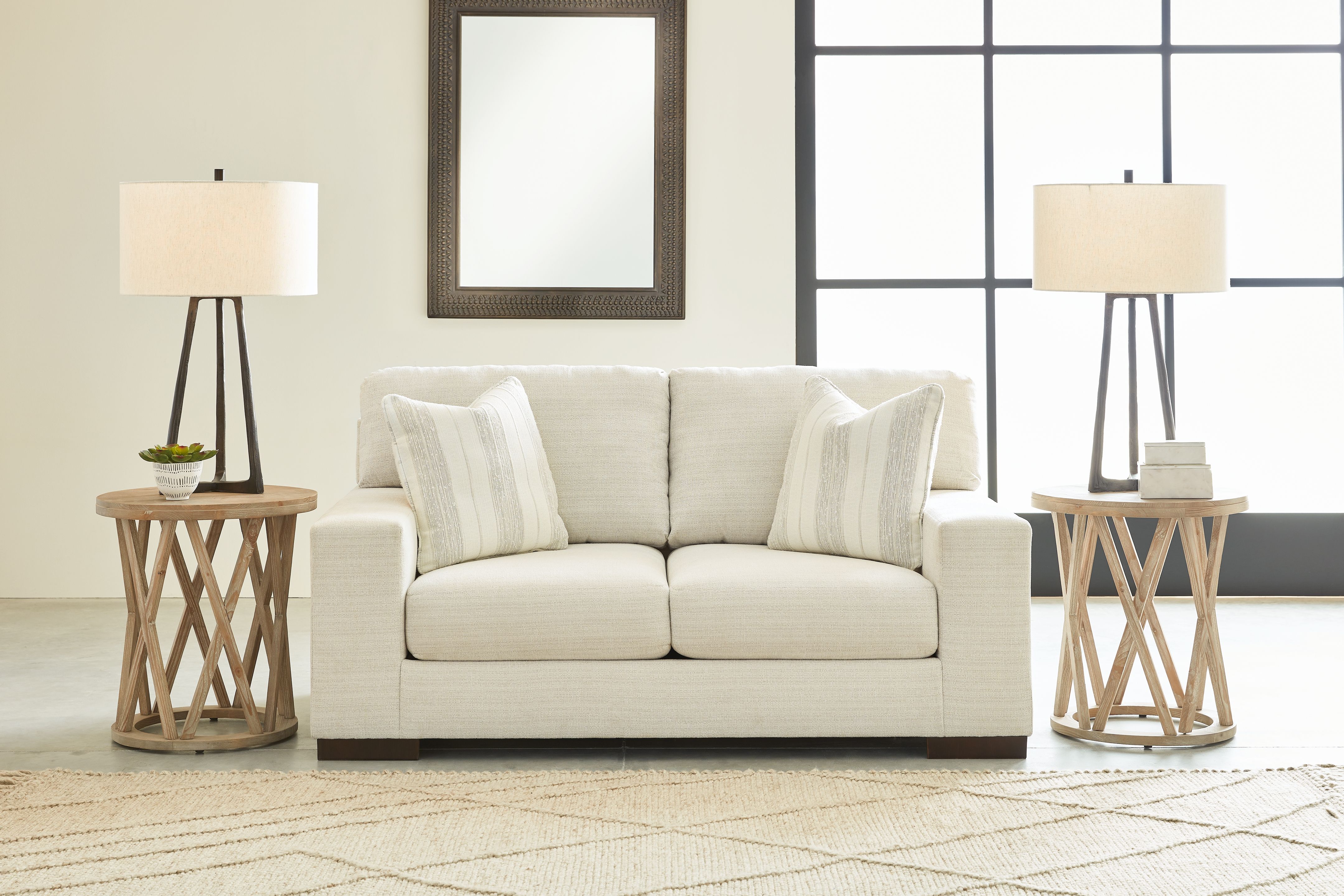 Ashley Furniture Maggie - 4 Pc. - Sofa, Loveseat, Chair and a Half, Ottoman - Birch - Image 6