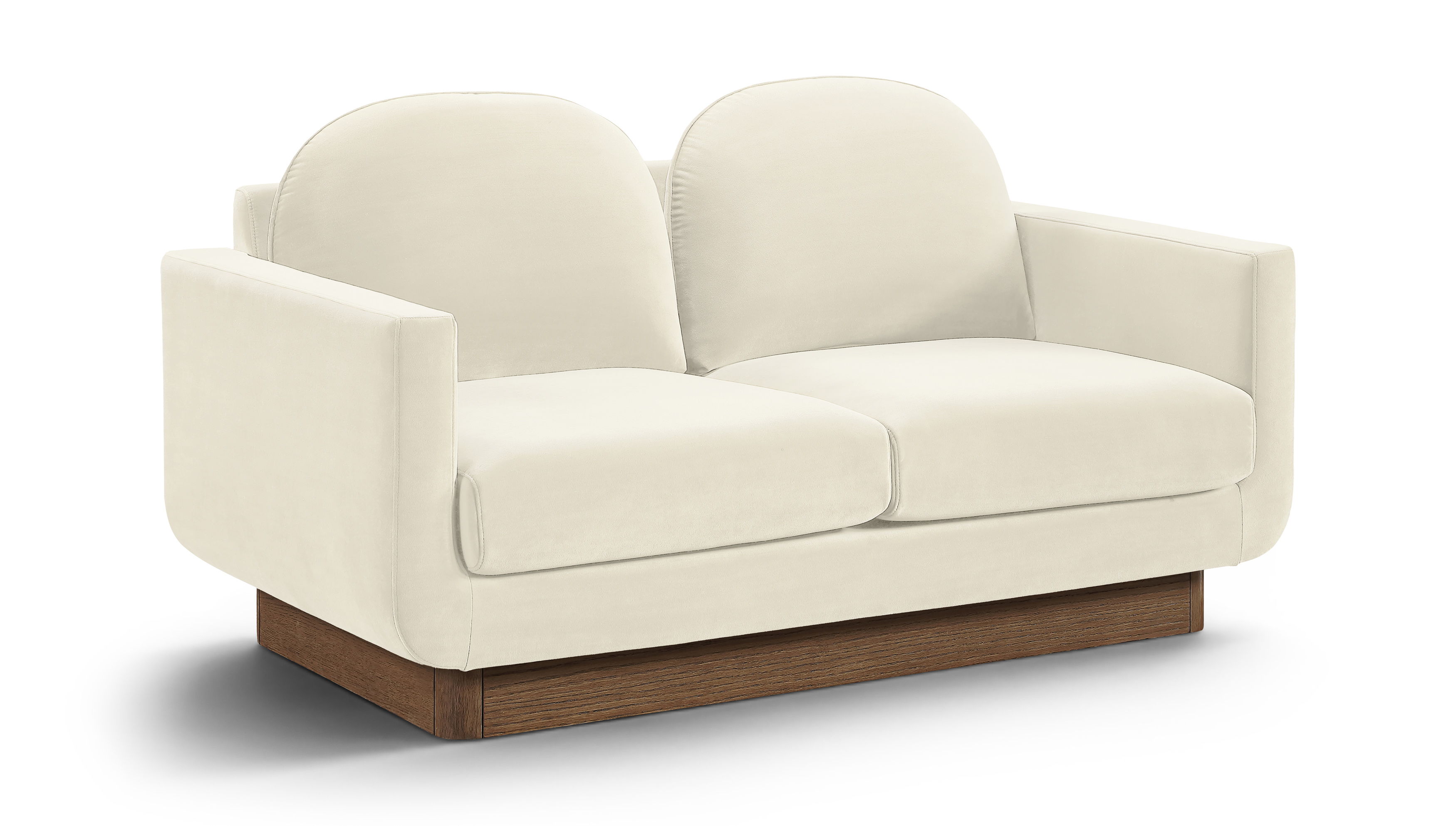 Diviento - Velvet Performance Fabric Upholstered Loveseat - Cream