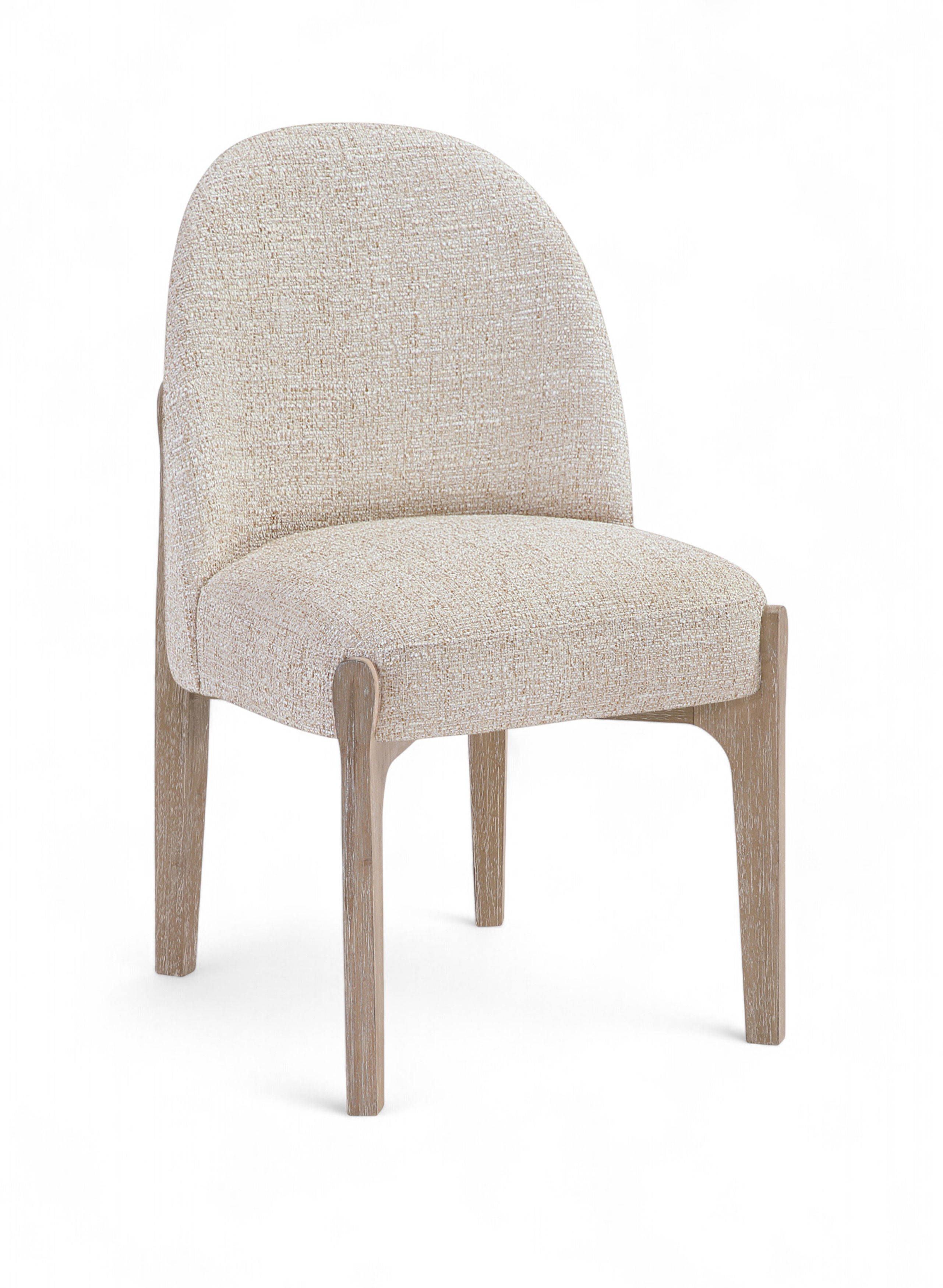 Torino - Fabric Upholstered Dining Chair (Set of 2) - Beige / Natural