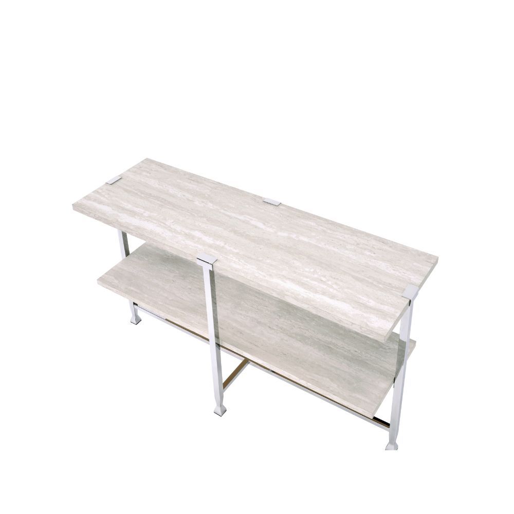 Brecon - Sofa Table - White Oak & Chrome, white, view 5