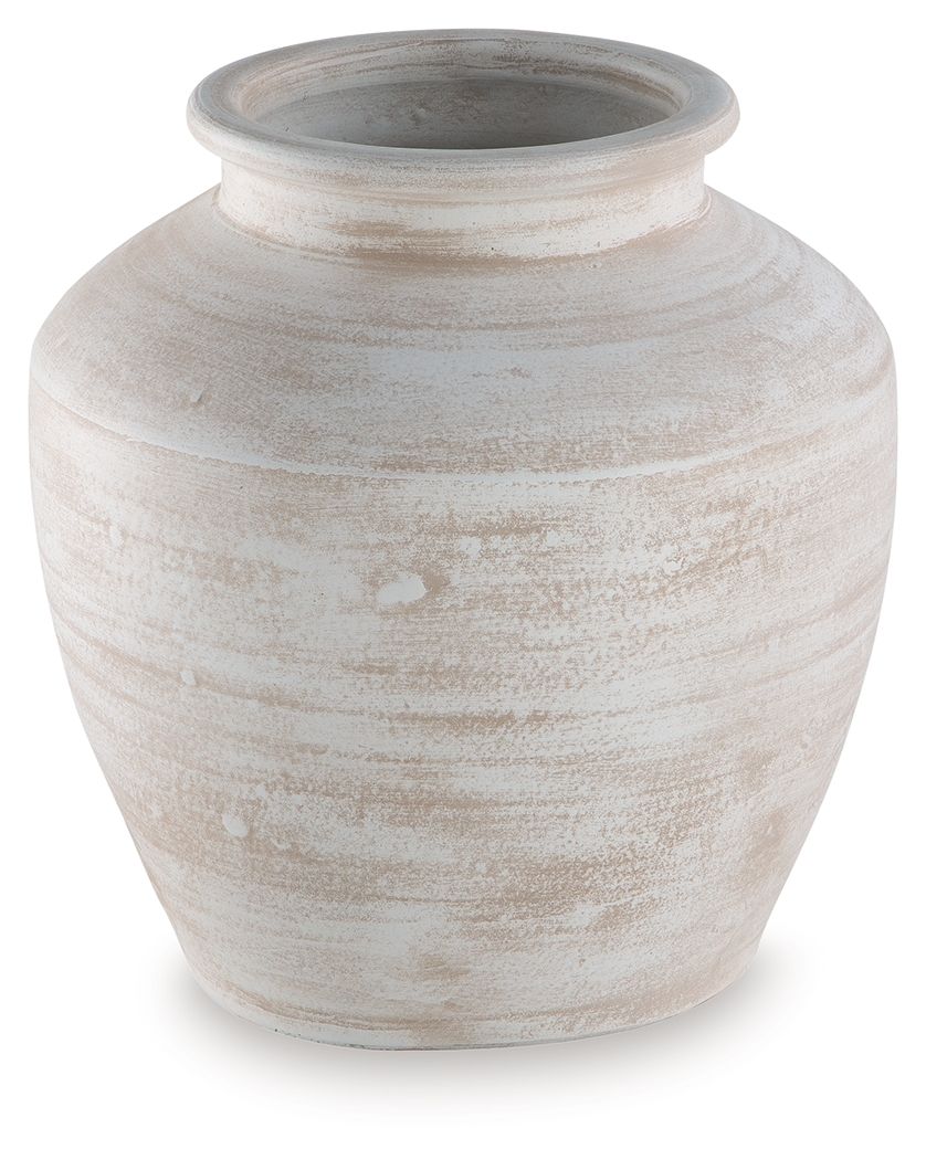 Meadie - 12" Vase - Distressed White
