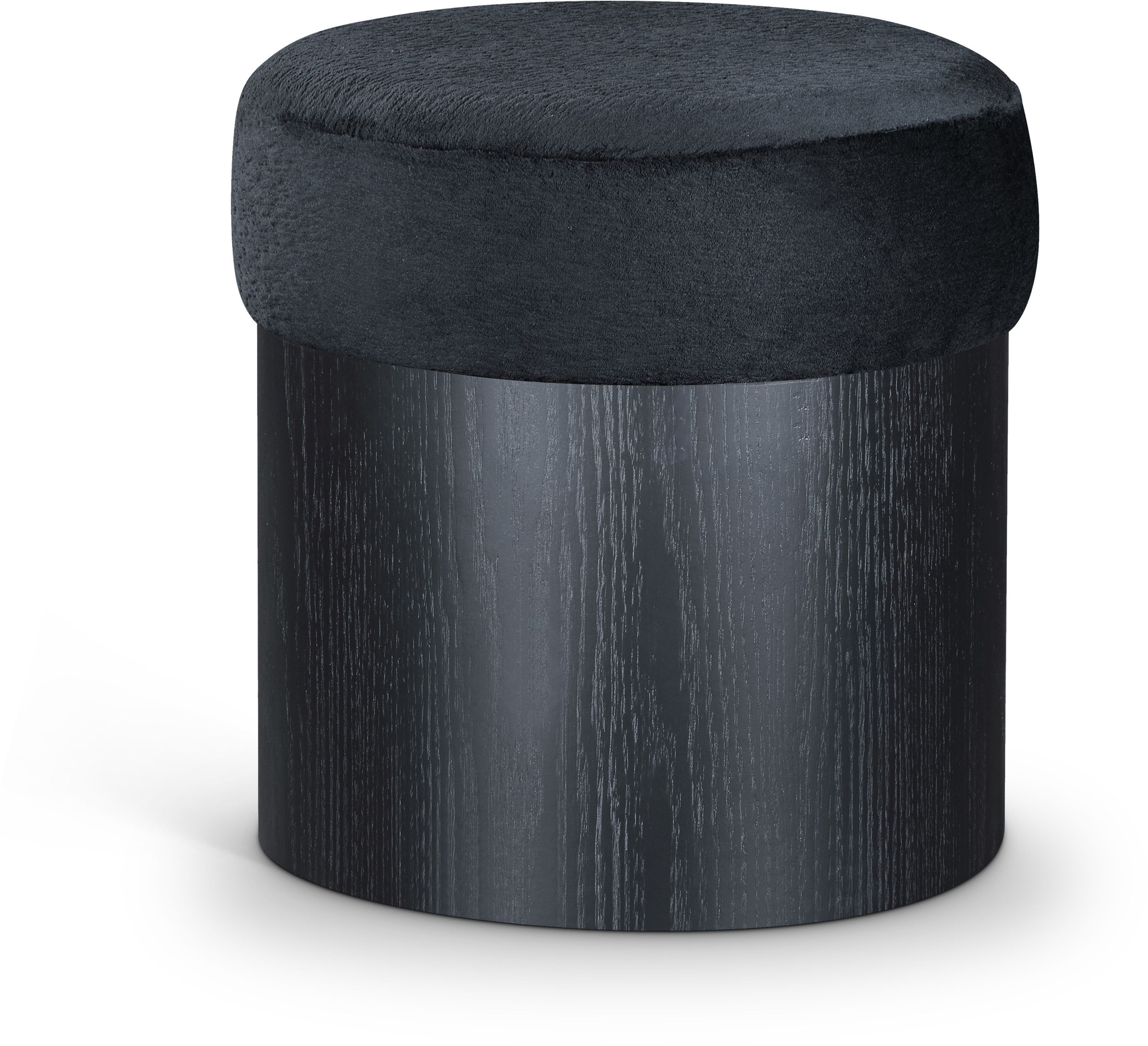 Nimes - Ottoman / Stool With Black Base - Black