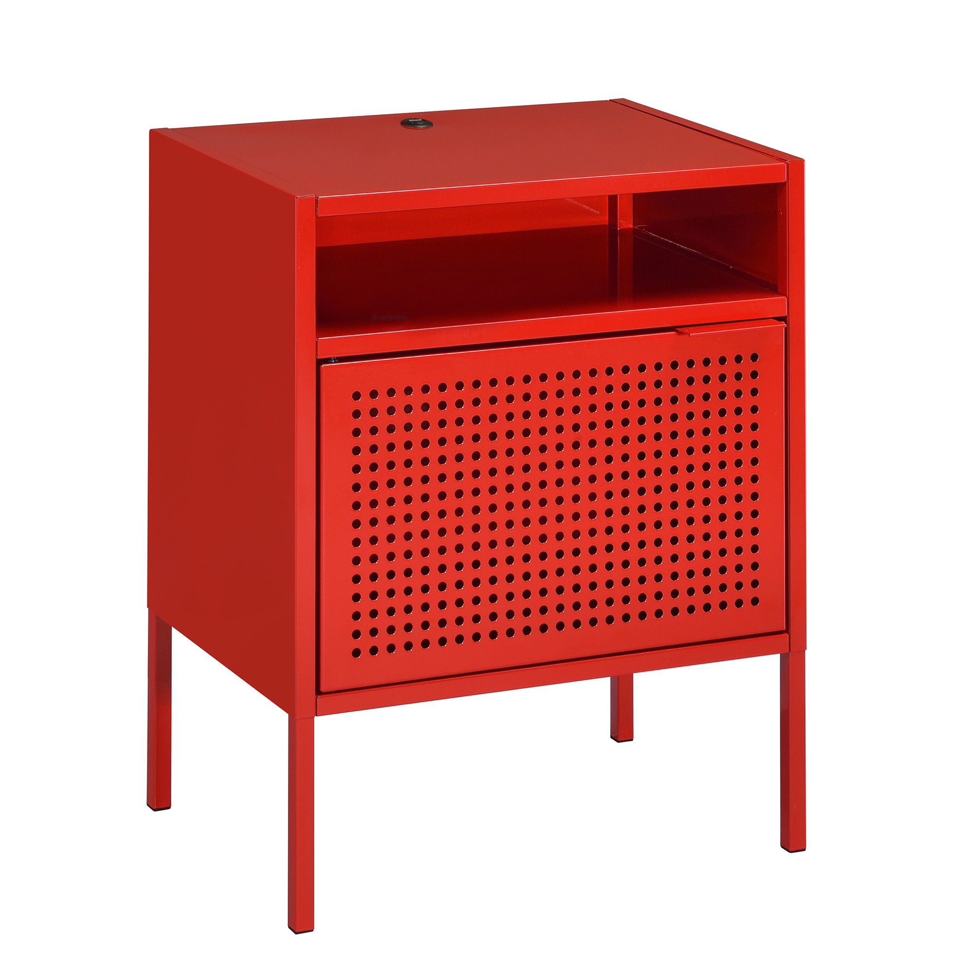 Ember - Nightstand With USB - Red