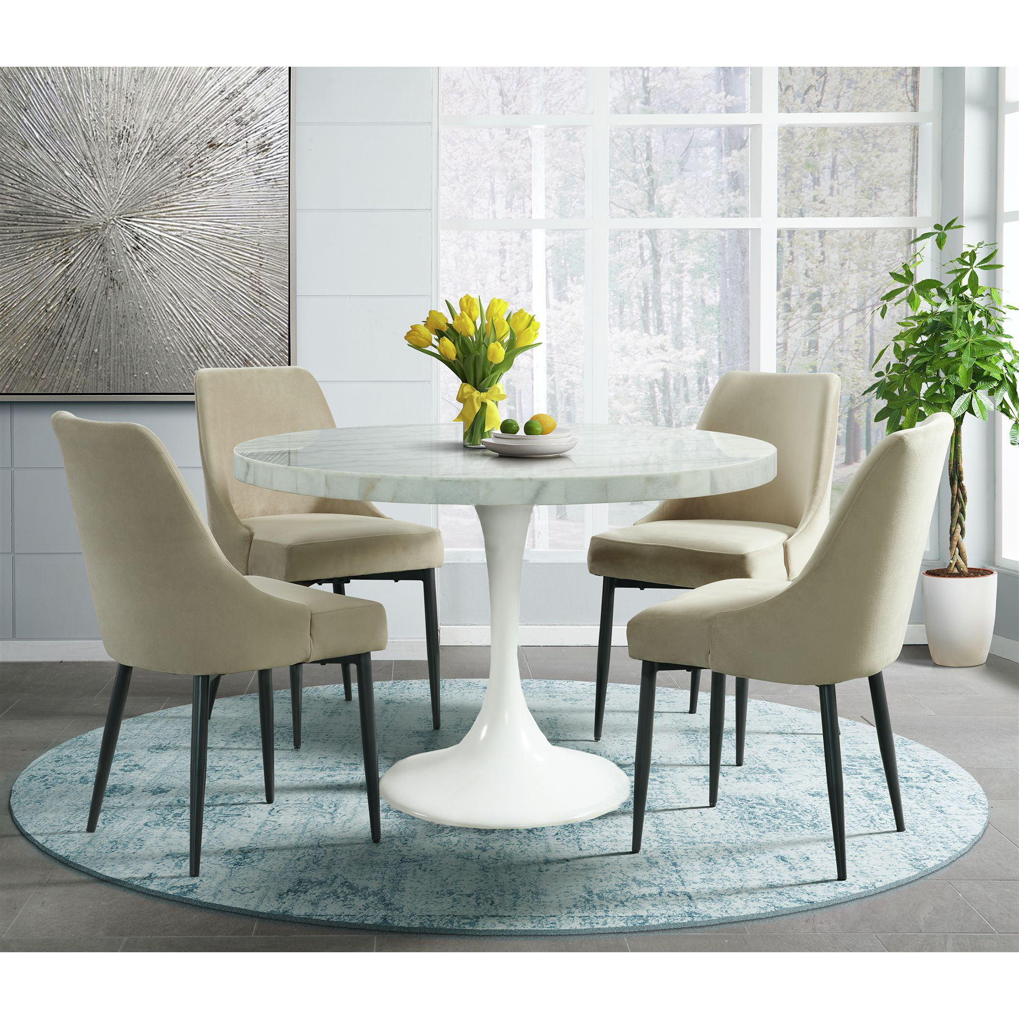 Celeste - 48" Round Dining Table - White