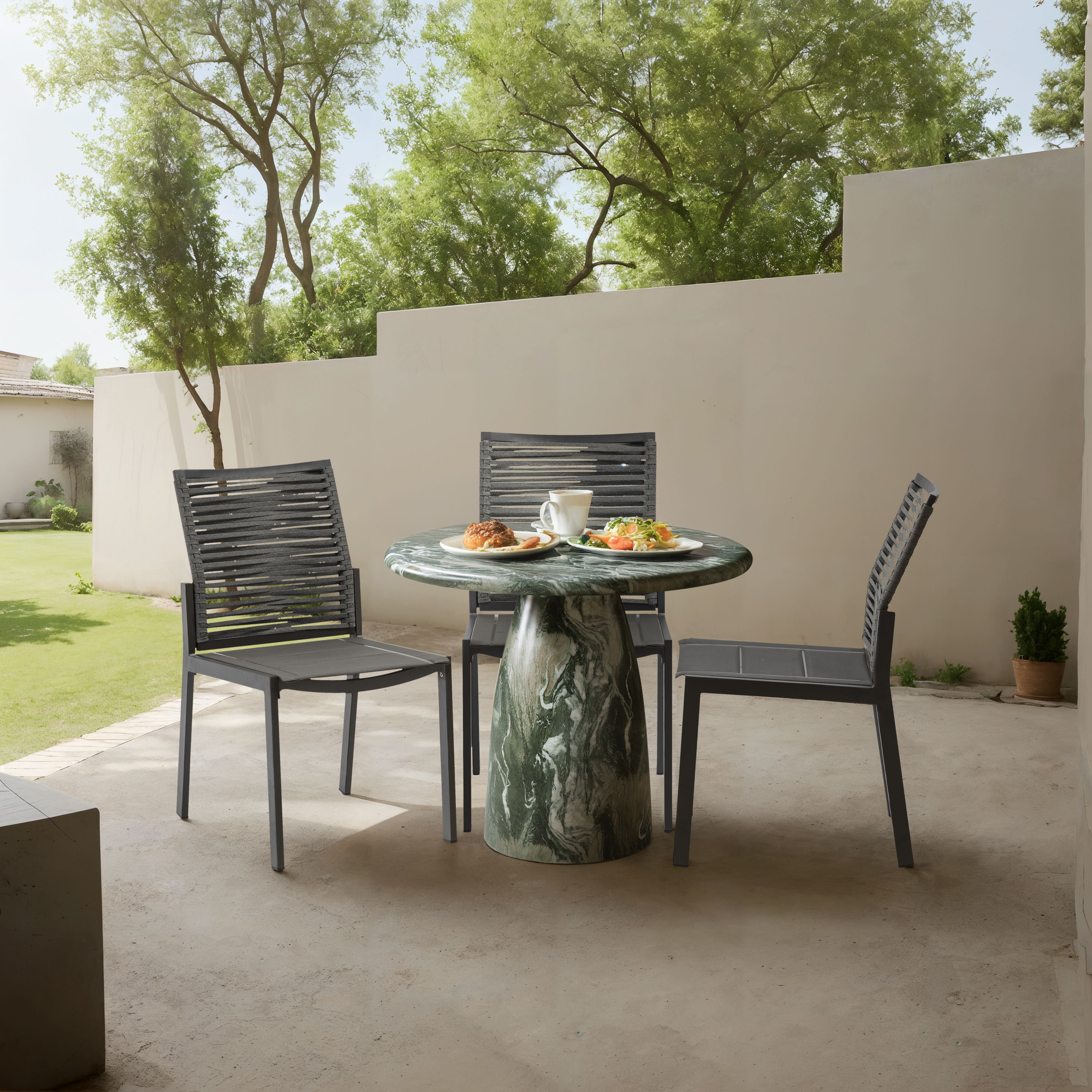 Cosenza - 36" Marble Finish Concrete Dining Table - Green