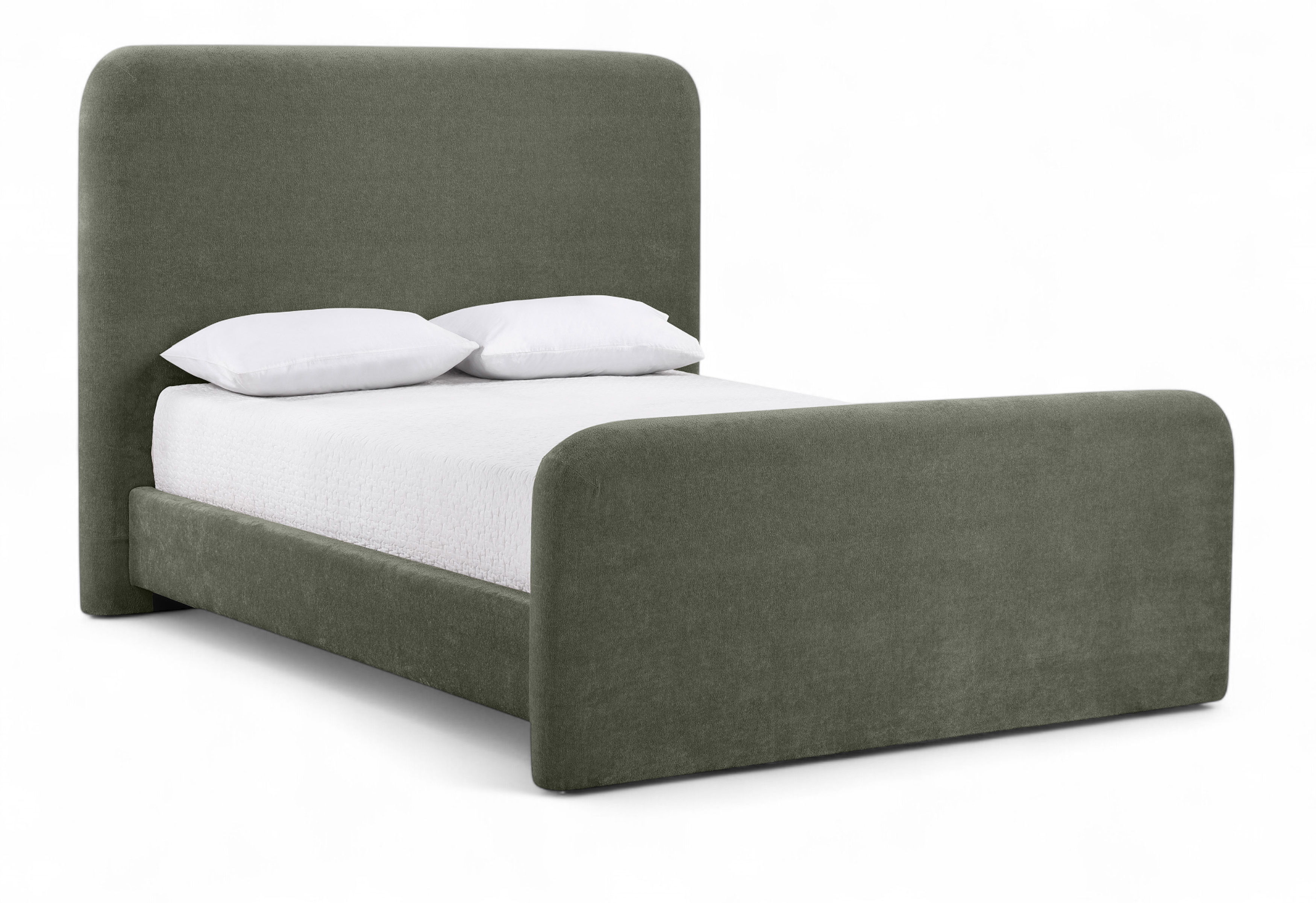Fira - Chenille Fabric Upholstered Queen Bed - Green