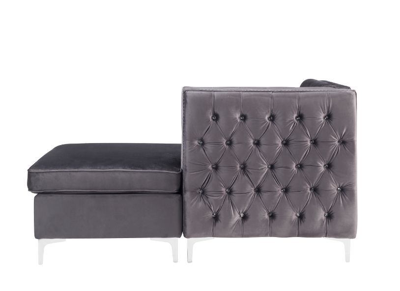 Jaszira - Modular Chaise - Gray Velvet, dark gray, view 2